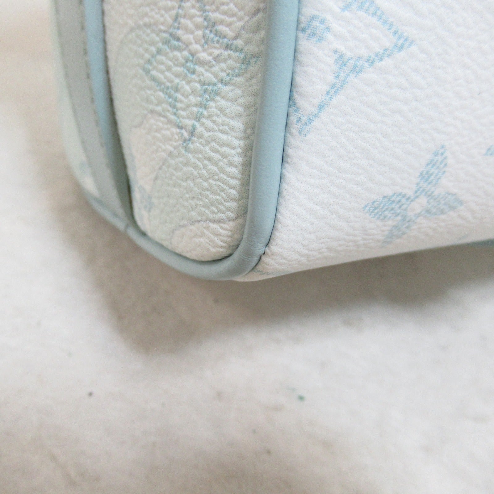 LOUIS VUITTON 【激減優惠】Monogram Aquagarden 25 Monogram Boston Bag銀扣手挽袋藍色