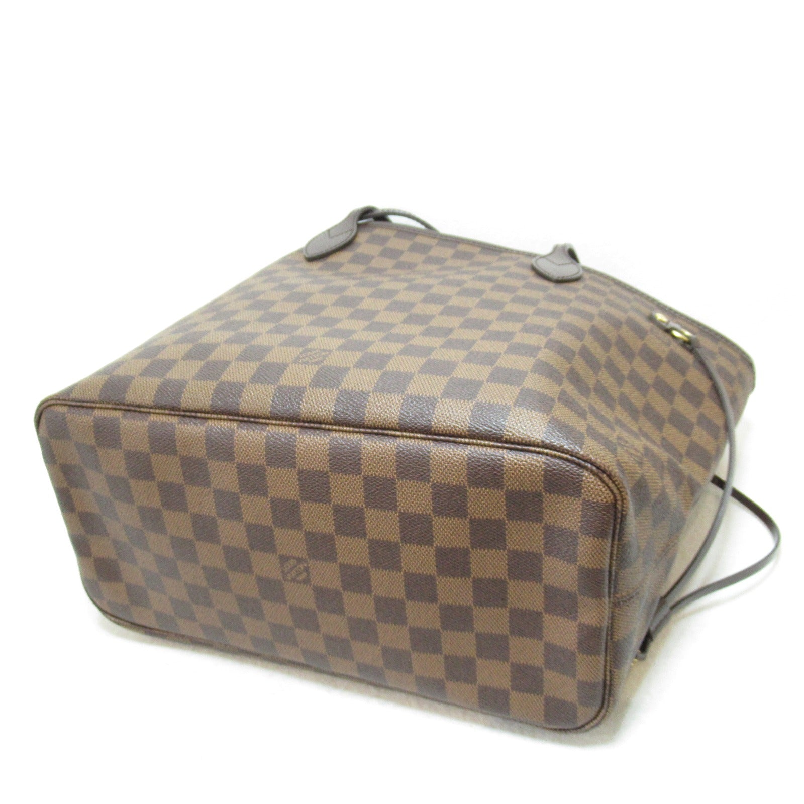 LOUIS VUITTON 【激減優惠】Damier Neverfull MM金扣手挽袋棕色