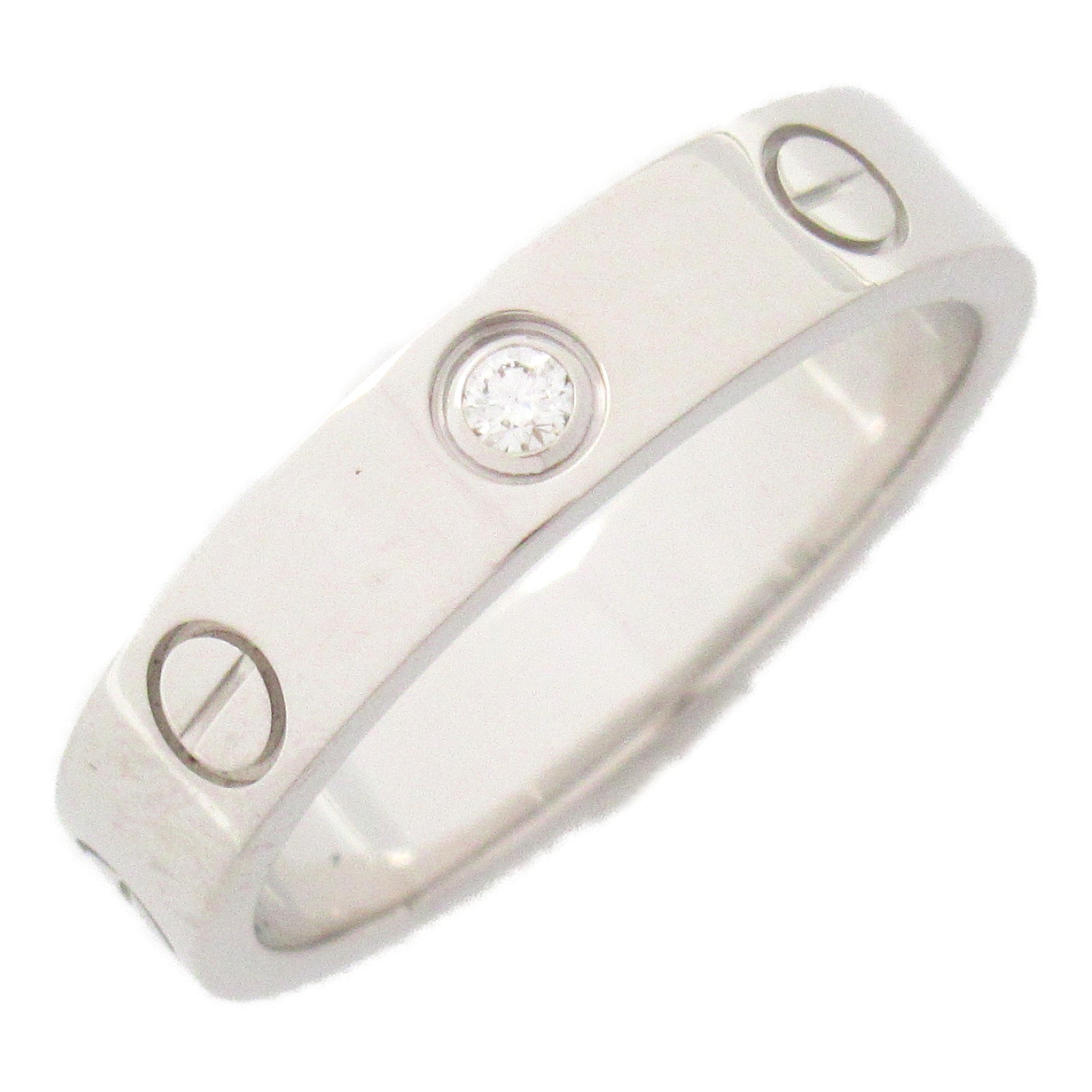 CARTIER 18K白金Love Ring 1 Diamond Ring鑽石戒指US#6/Carier#52