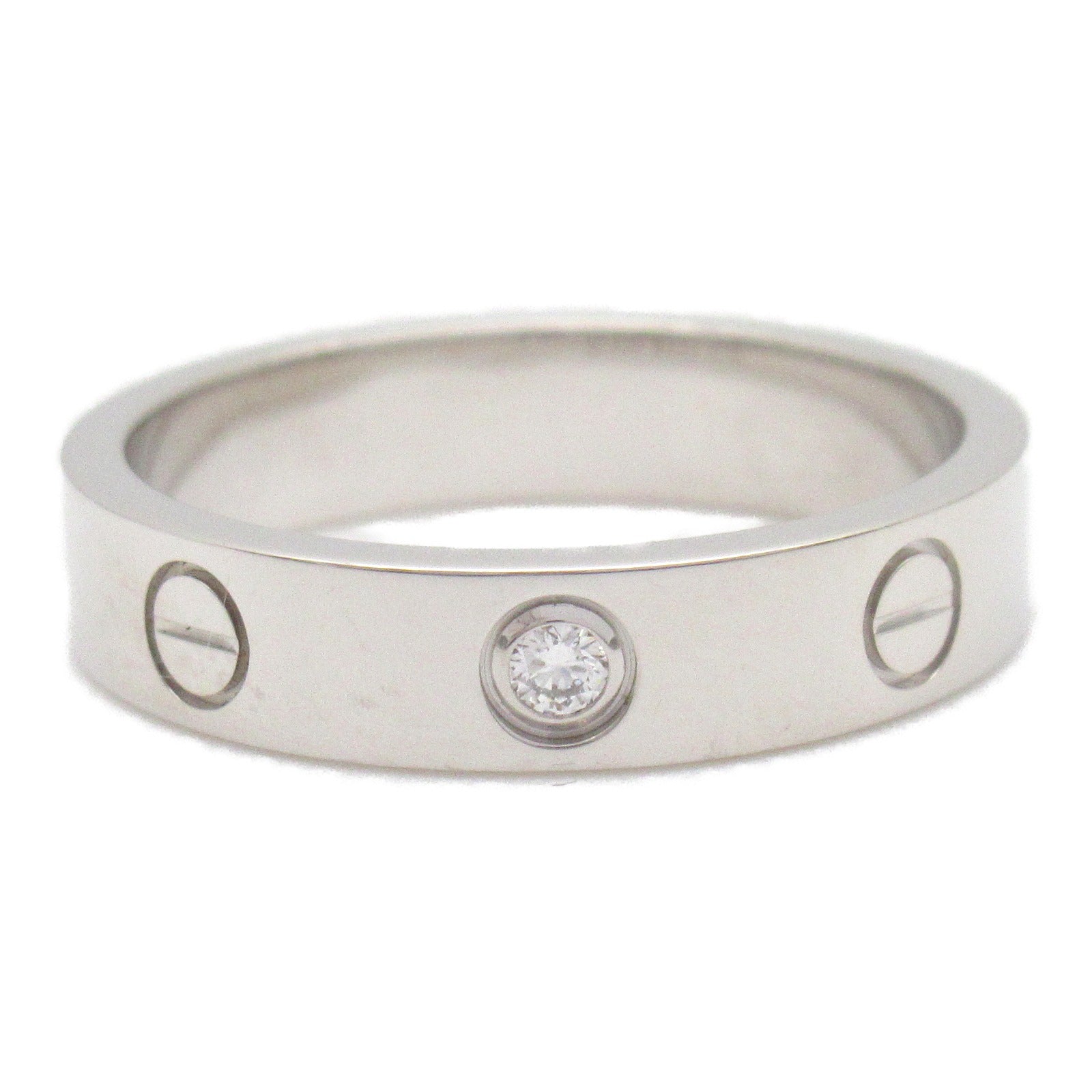 CARTIER 18K白金Love Ring 1 Diamond Ring鑽石戒指US#6/Carier#52