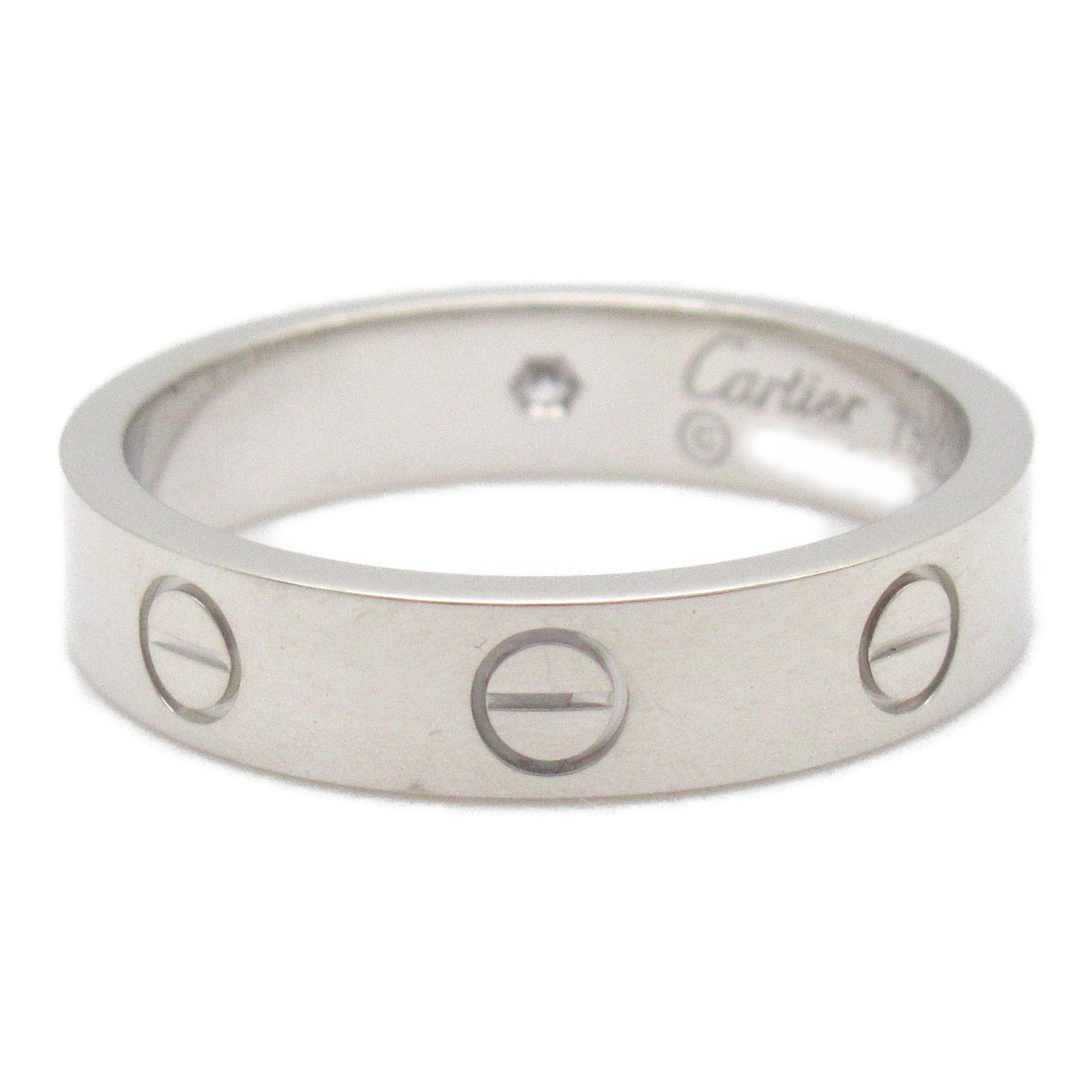CARTIER 18K白金Love Ring 1 Diamond Ring鑽石戒指US#6/Carier#52