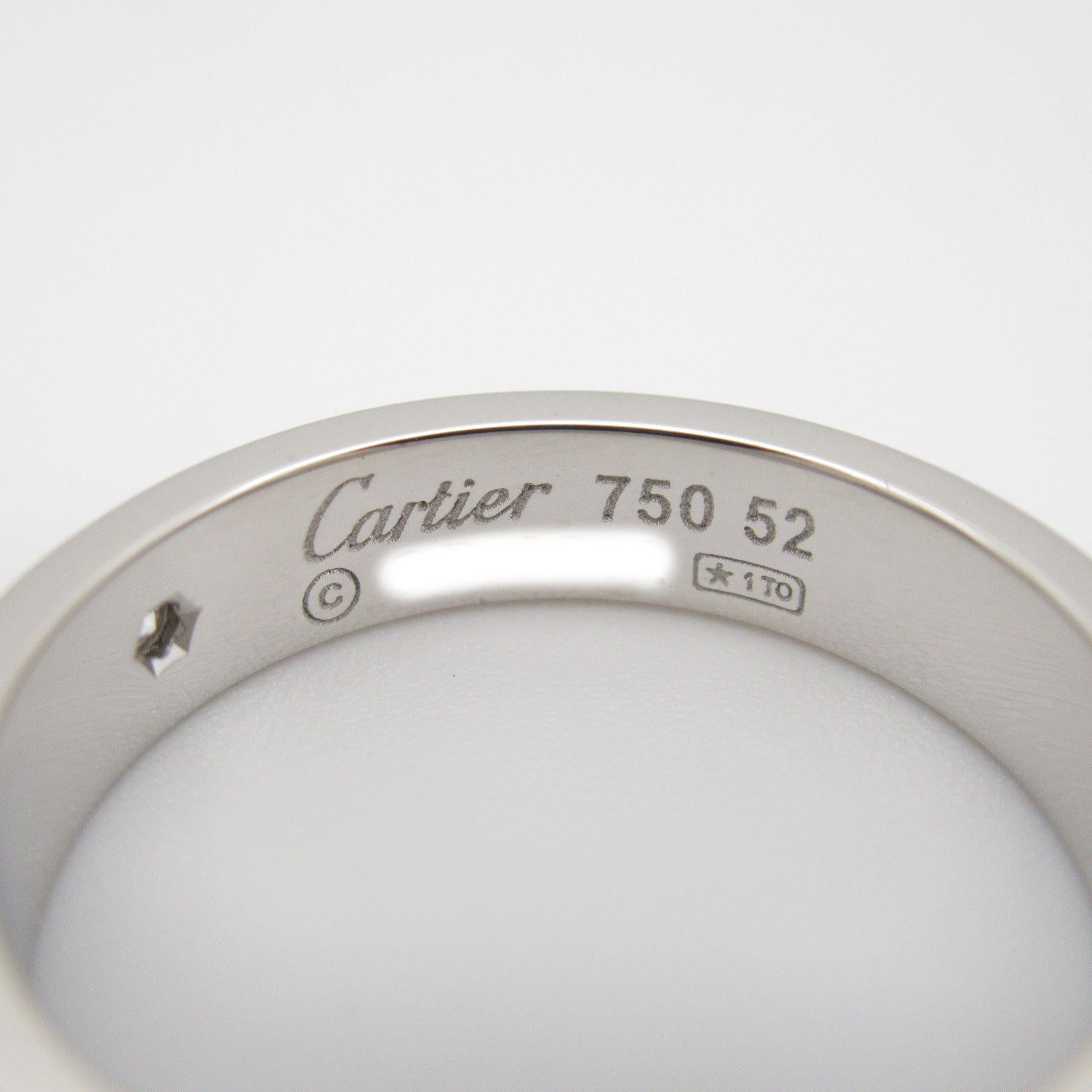 CARTIER 18K白金Love Ring 1 Diamond Ring鑽石戒指US#6/Carier#52