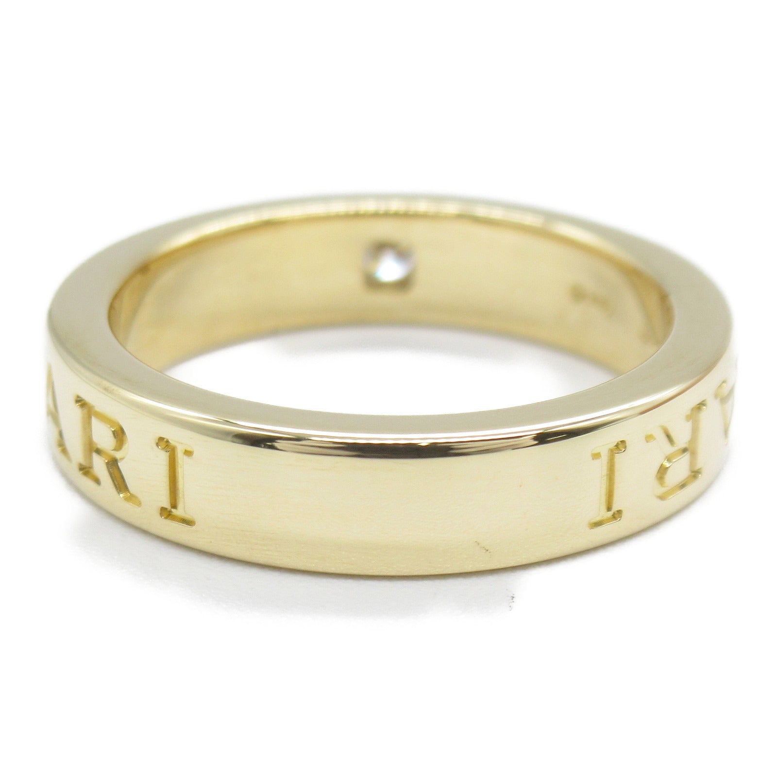 BVLGARI 18K黃金Double Logo Diamond Ring鑽石戒指US#5