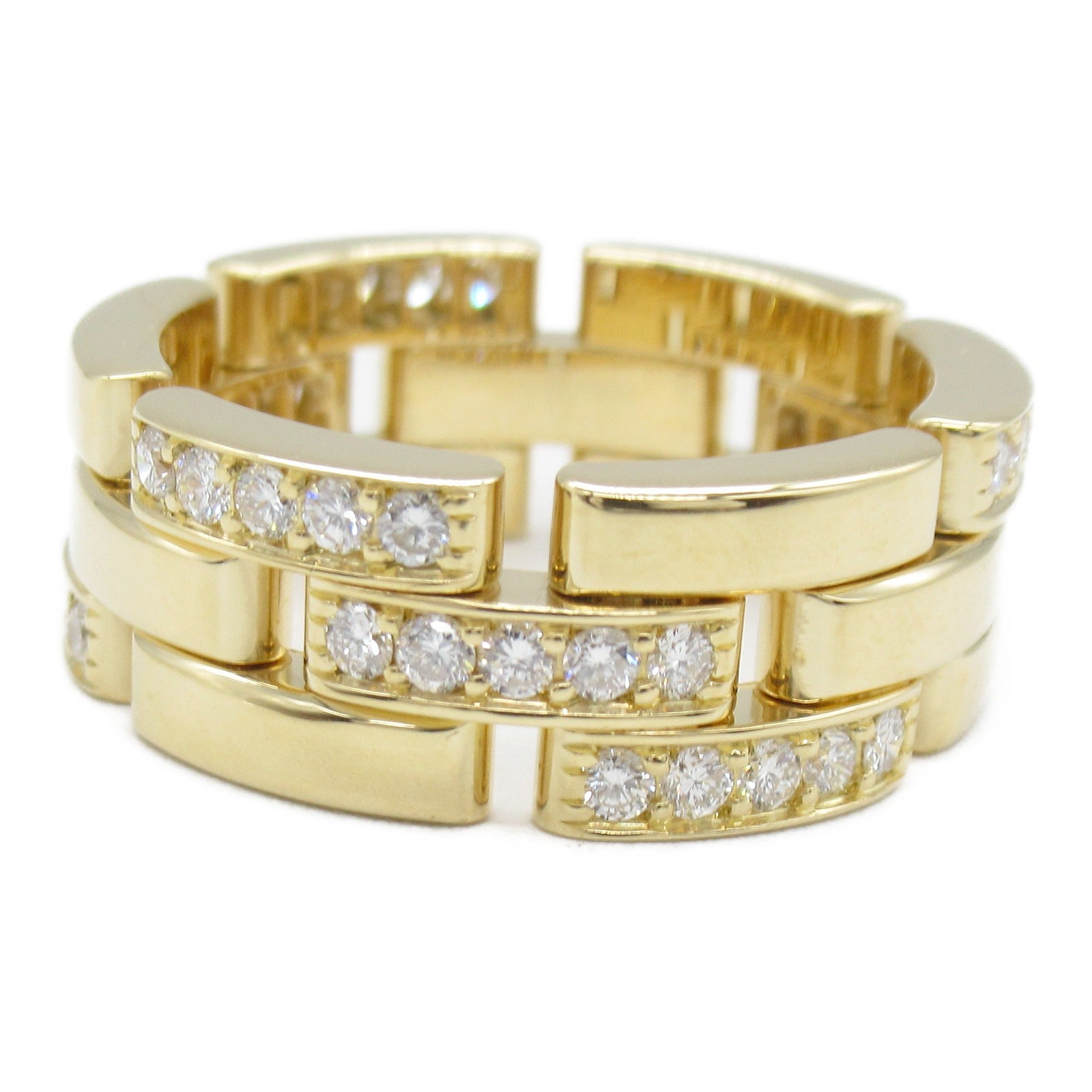 CARTIER 18K黃金Maillon Panthere Diamond鑽石戒指Cartier#55/US#7.25