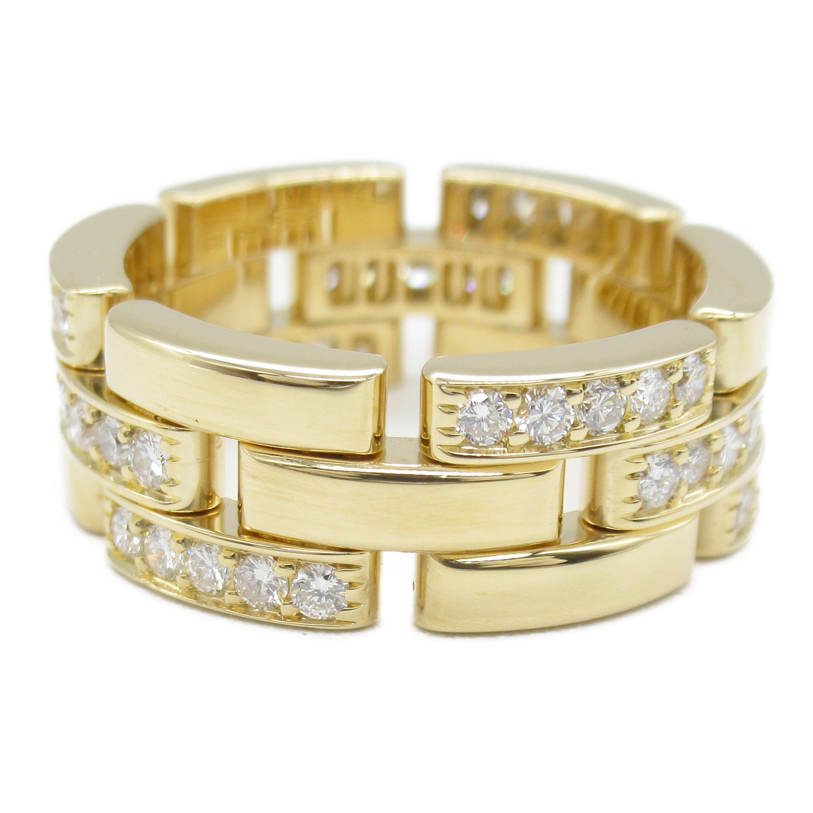 CARTIER 18K黃金Maillon Panthere Diamond鑽石戒指Cartier#55/US#7.25