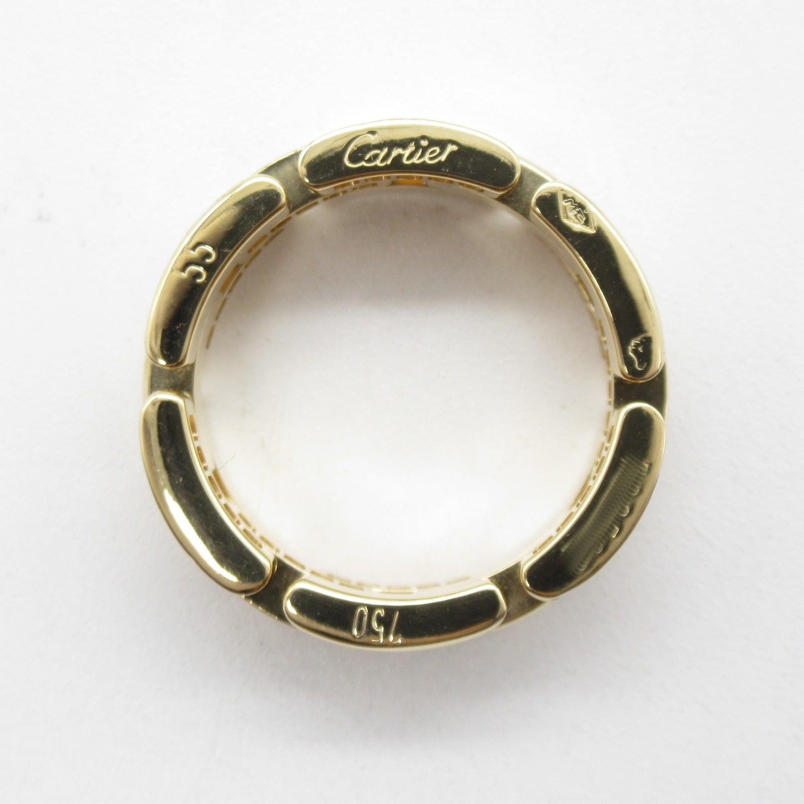 CARTIER 18K黃金Maillon Panthere Diamond鑽石戒指Cartier#55/US#7.25