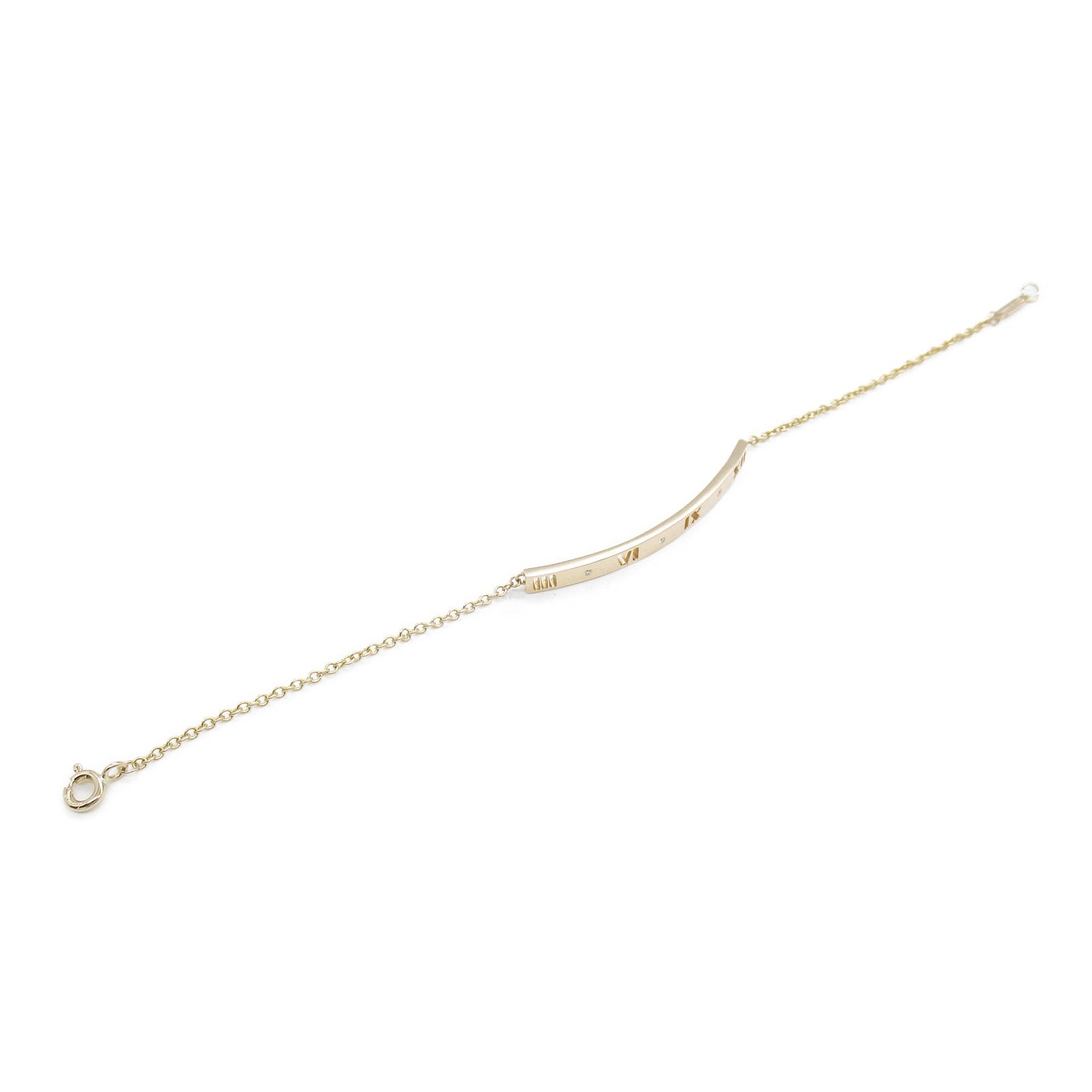 TIFFANY＆CO 18K玫瑰金Atlas Pierced Diamond chian Bracelet鑽石手鏈
