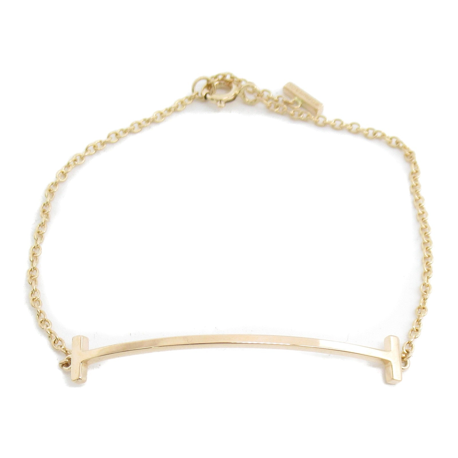 TIFFANY＆CO 18K玫瑰金T Smile Bracelet項鍊