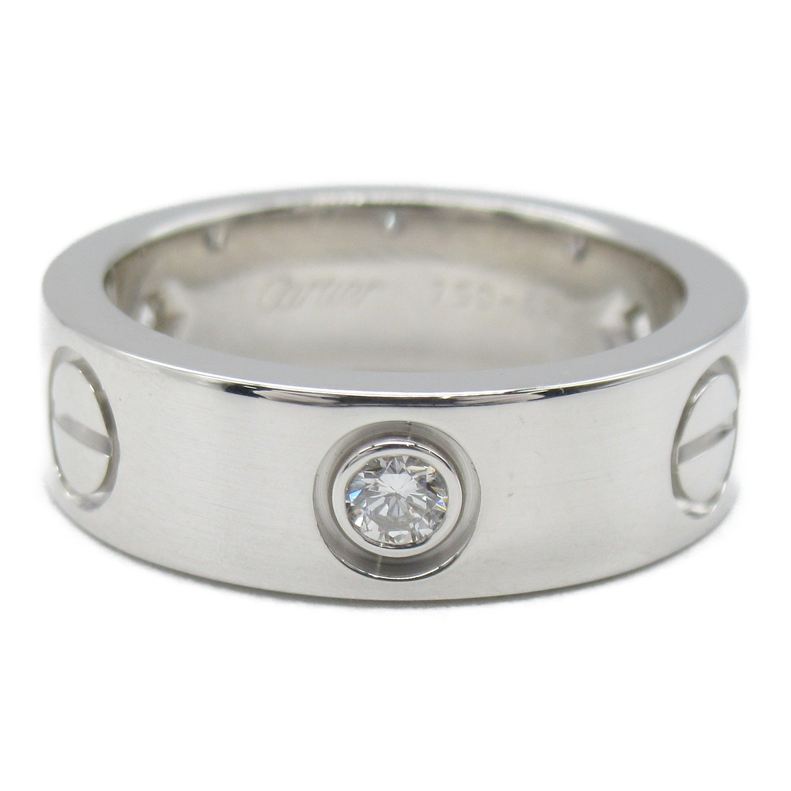 CARTIER 【激減優惠】18K白金Love Ring 3 Diamond Ring鑽石戒指US#4.8/Cartier#48