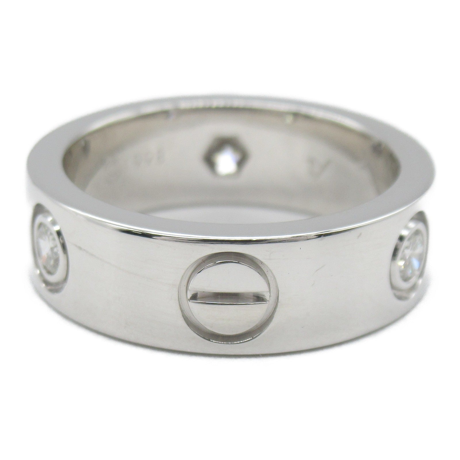 CARTIER 【激減優惠】18K白金Love Ring 3 Diamond Ring鑽石戒指US#4.8/Cartier#48