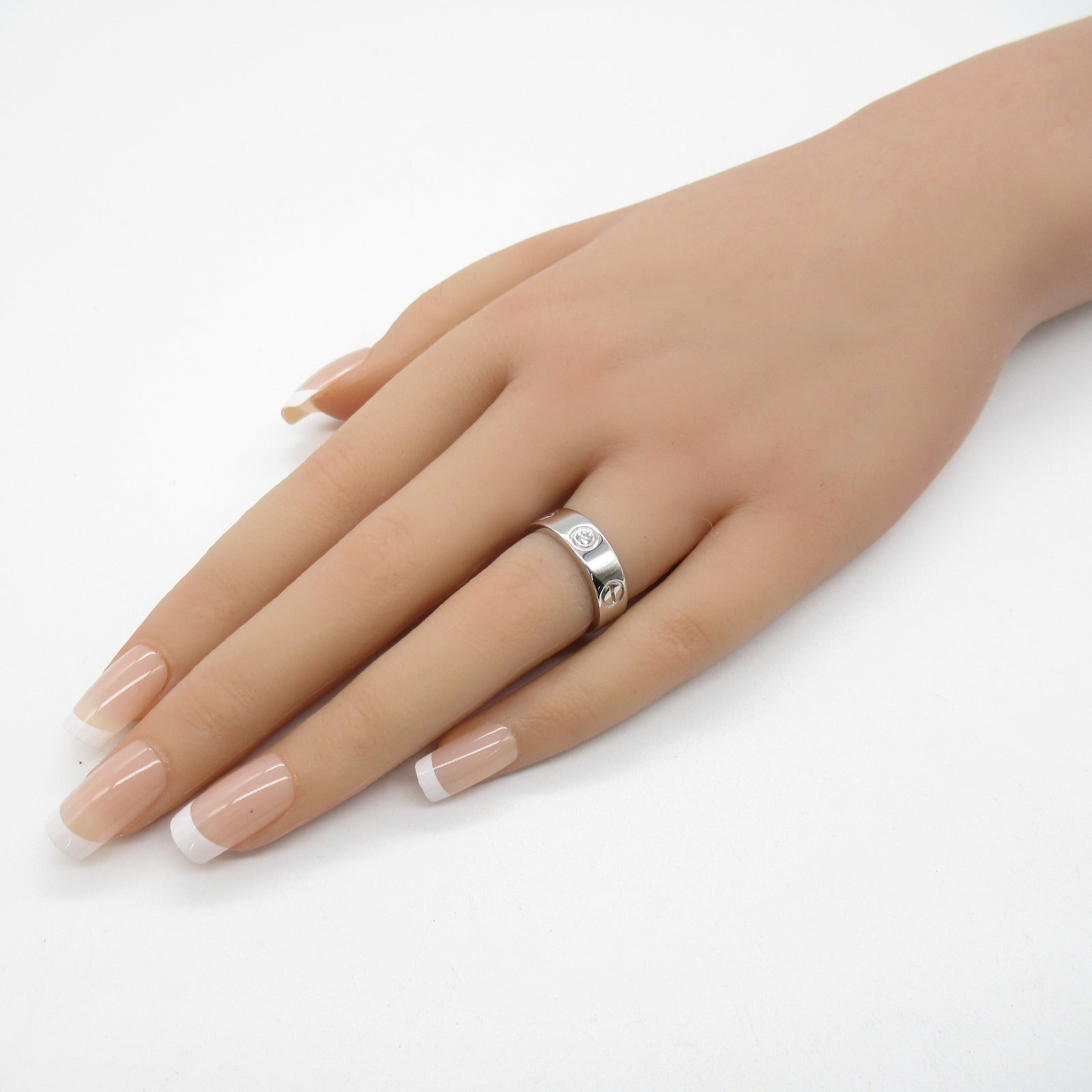 CARTIER 【激減優惠】18K白金Love Ring 3 Diamond Ring鑽石戒指US#4.8/Cartier#48