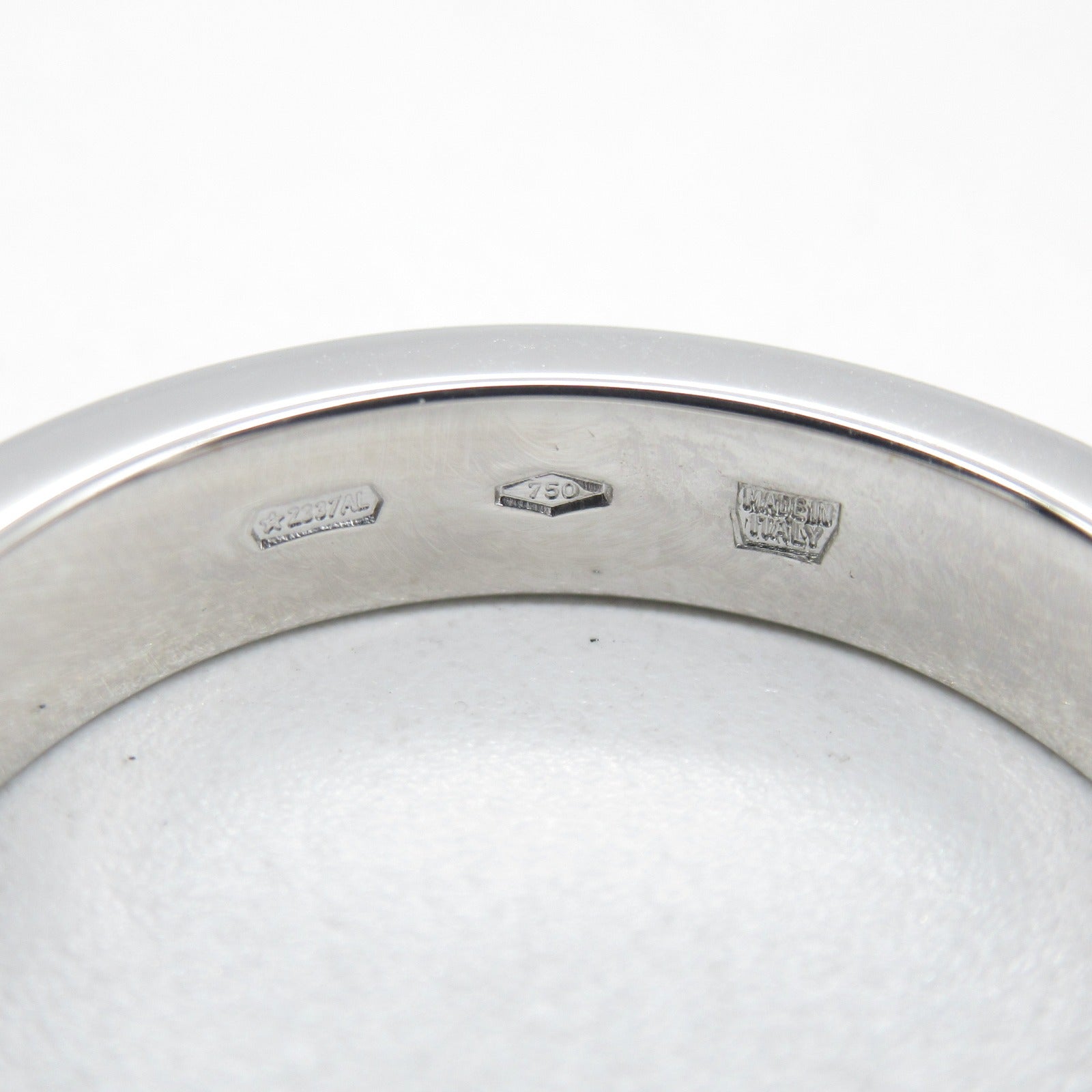 BVLGARI 18K白金Double Logo 1P diamond Ring鑽石戒指US#7.25