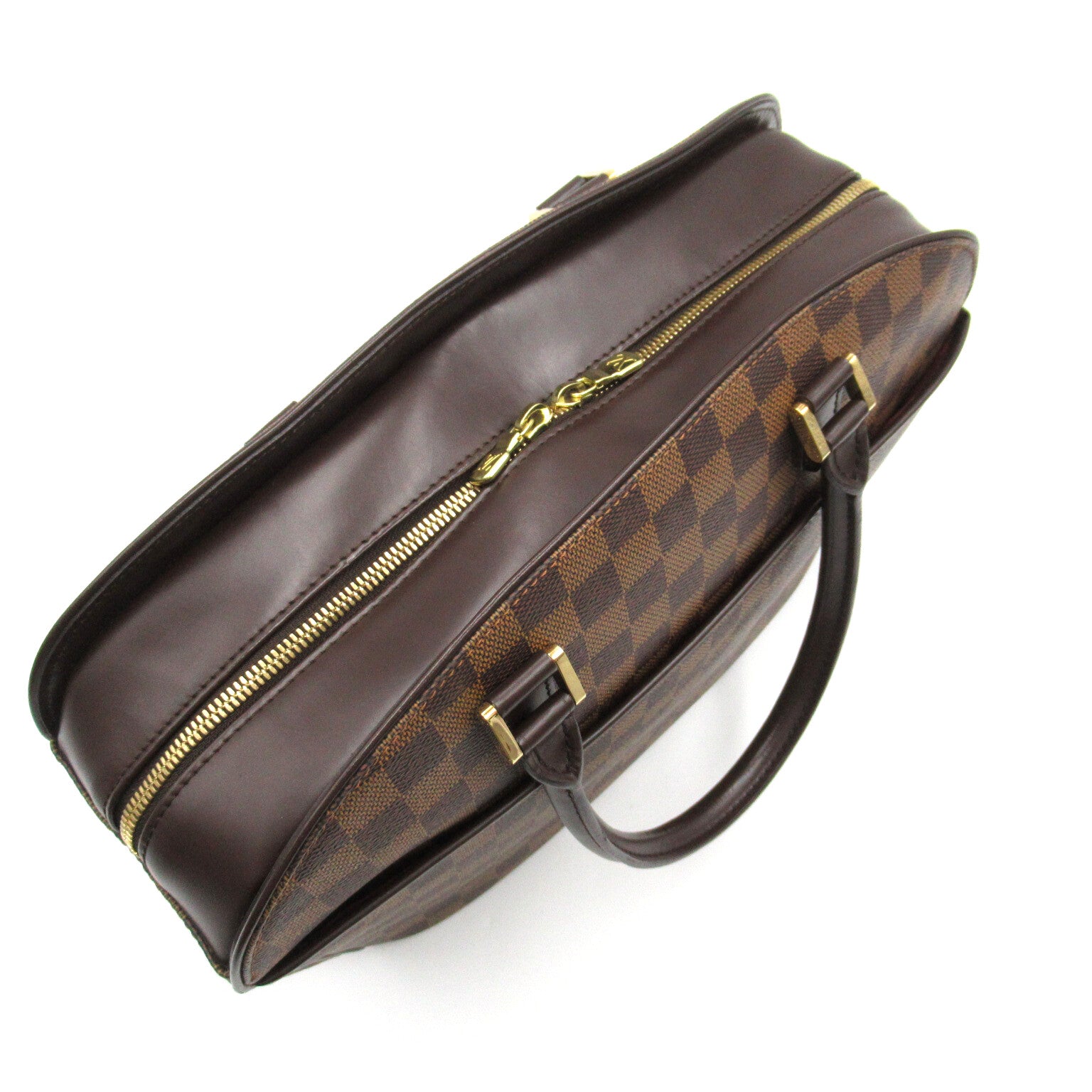 LOUIS VUITTON 【激減優惠】Damier Sarria Horizontal金扣手挽袋啡色