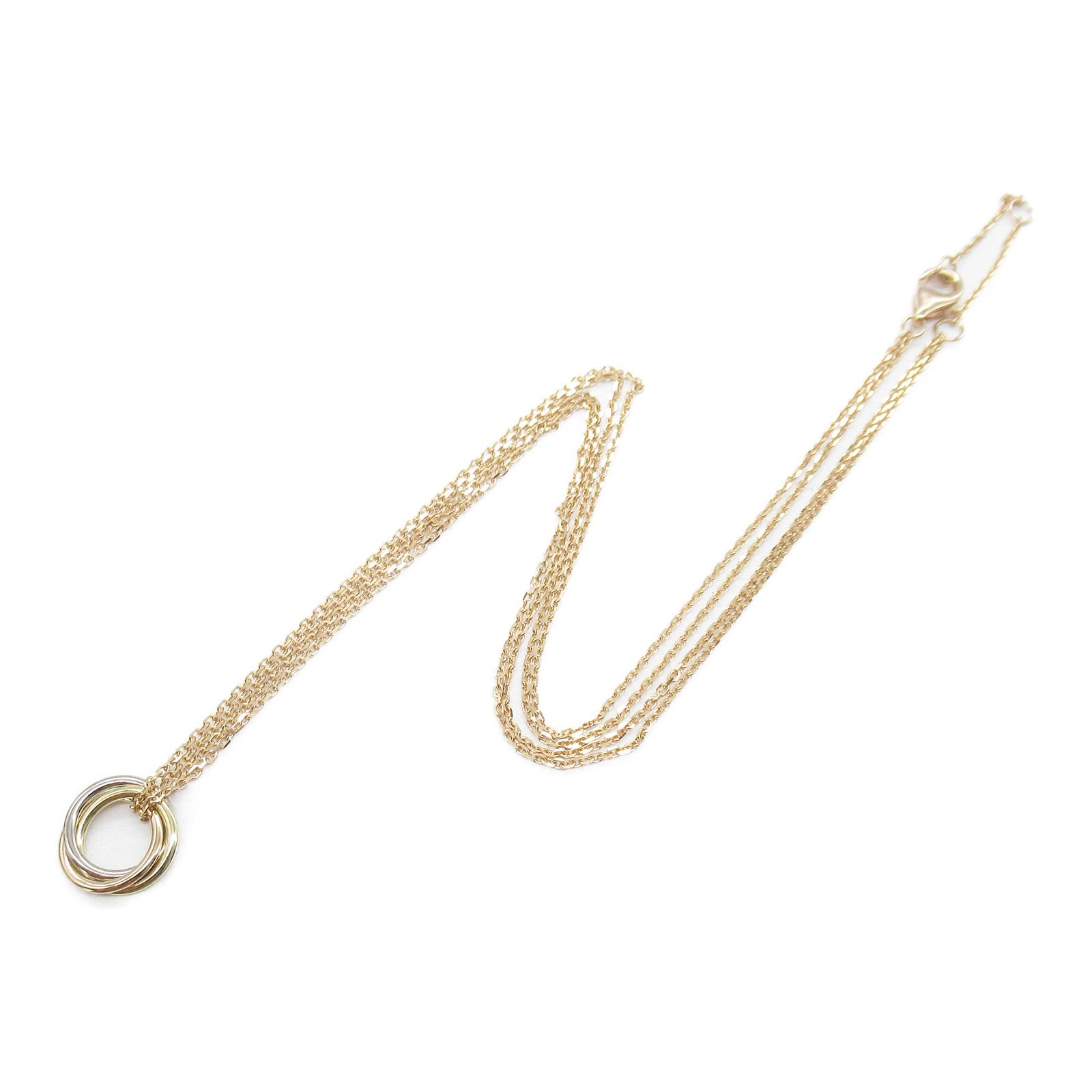 CARTIER 18K黃金/18K白金18K玫瑰金Trinity Necklace項鍊