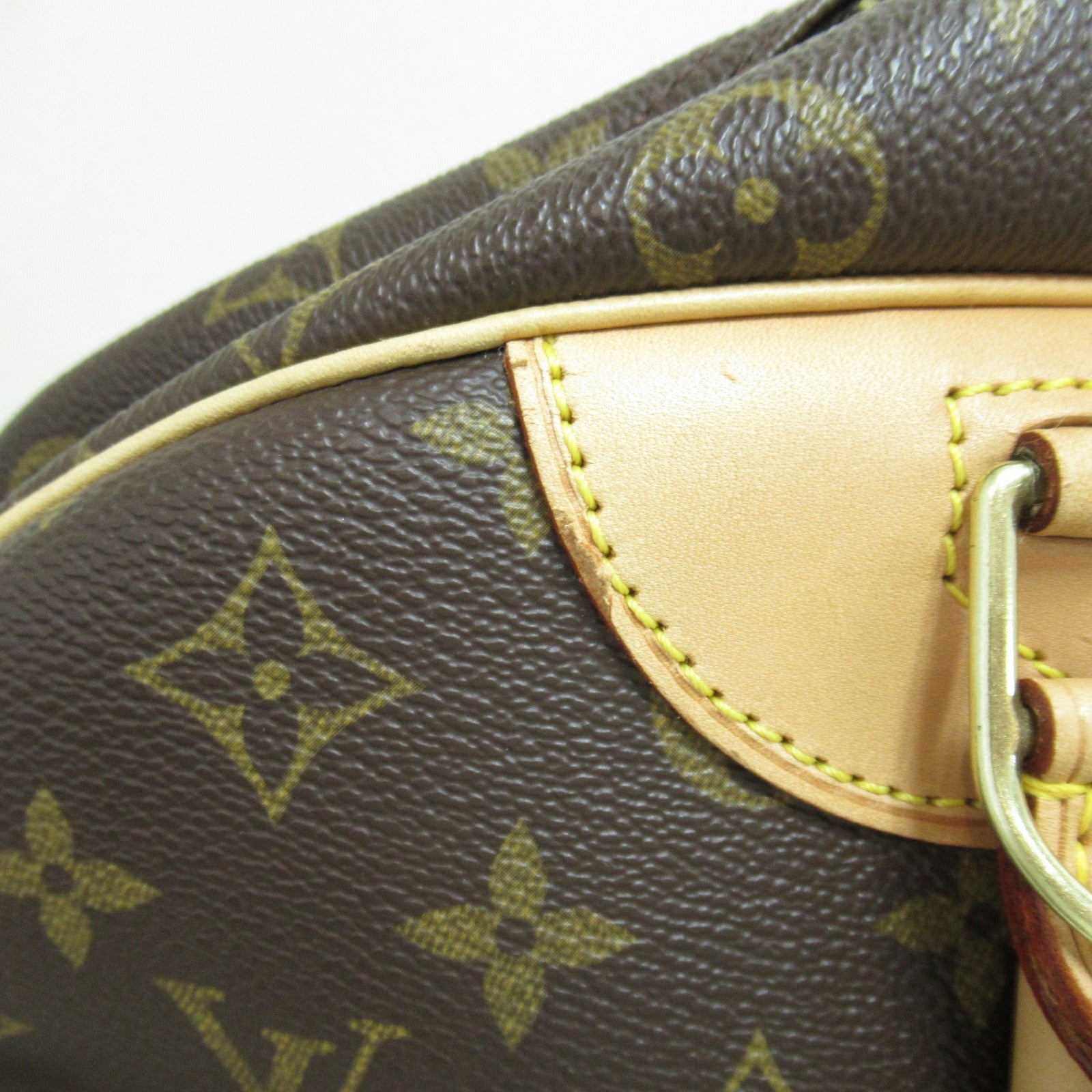 LOUIS VUITTON Monogram Deauville GM Hand Bag金扣手挽袋啡色
