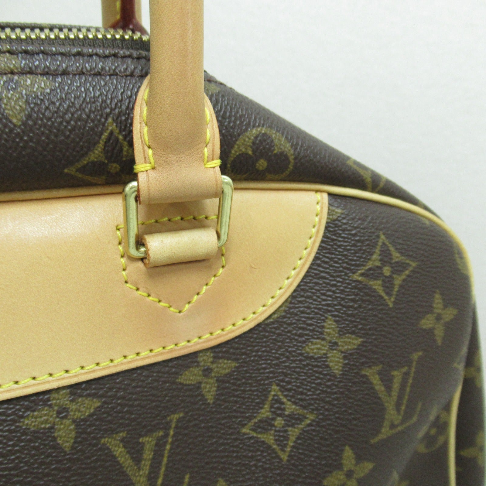 LOUIS VUITTON Monogram Deauville GM Hand Bag金扣手挽袋啡色