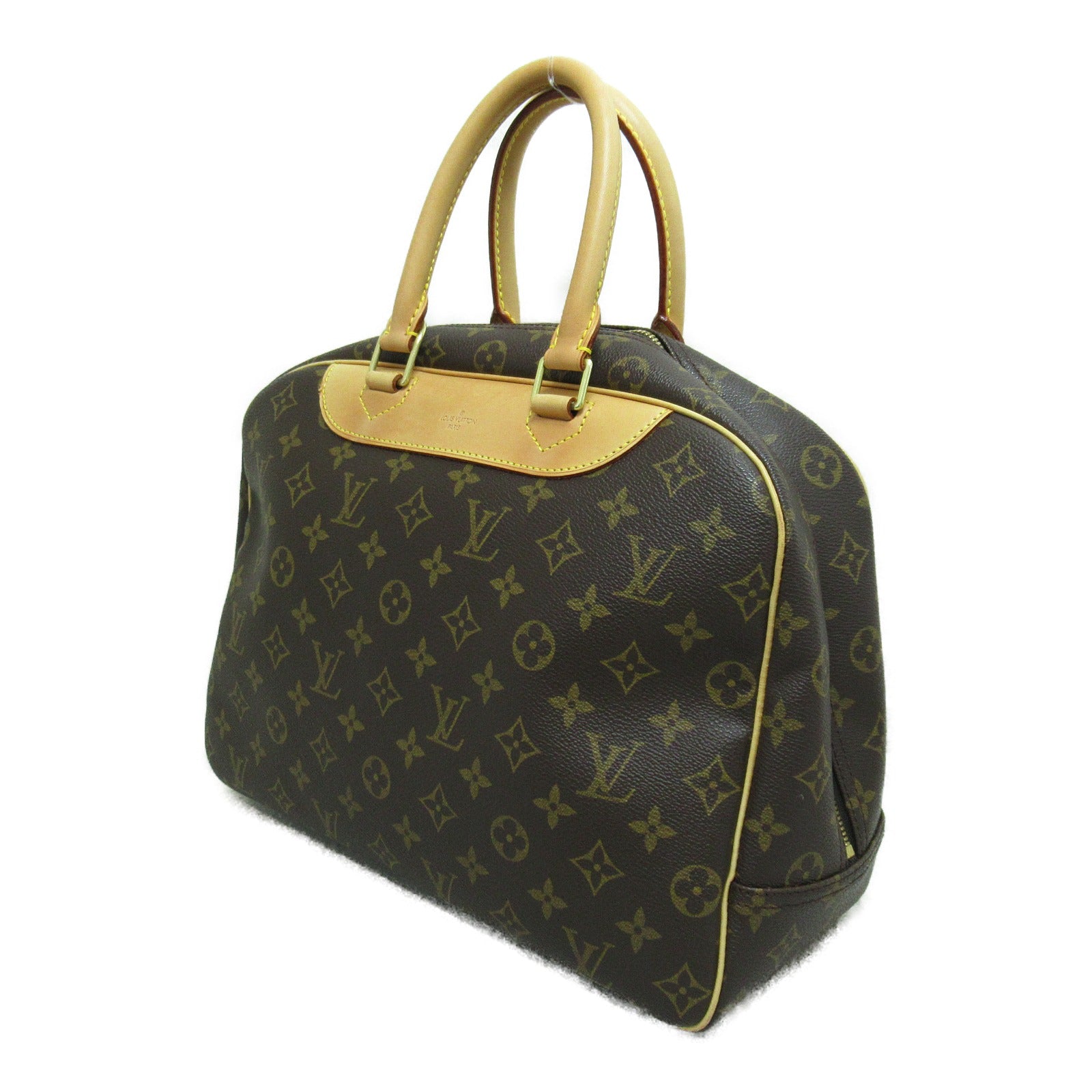 LOUIS VUITTON Monogram Deauville GM Hand Bag金扣手挽袋啡色