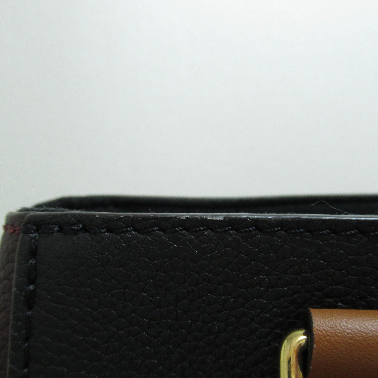 LOUIS VUITTON Monogram Fold Tote MM金扣手挽肩背兩用袋啡色/黑色