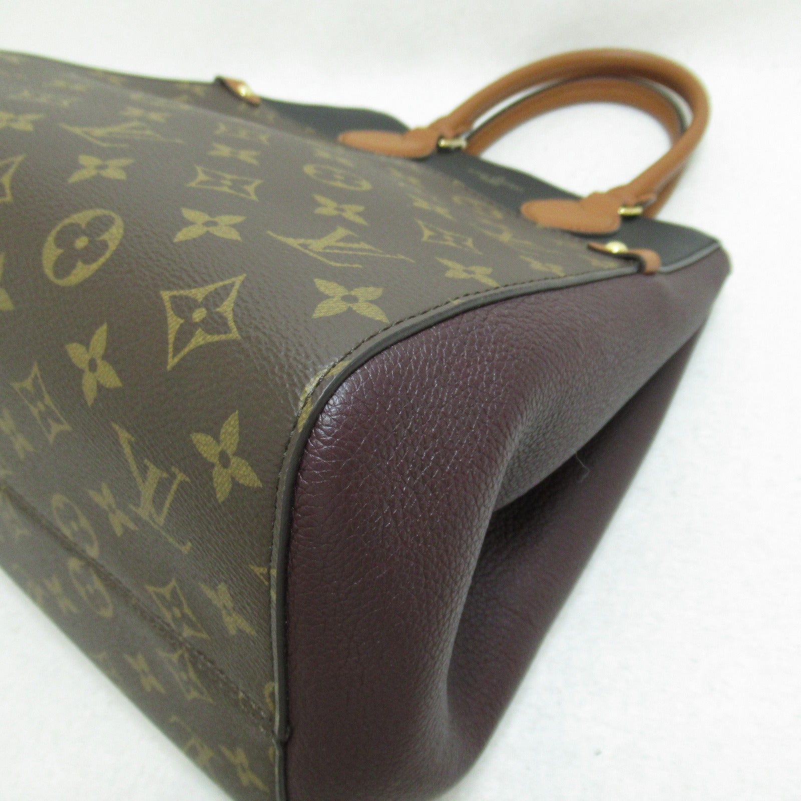 LOUIS VUITTON Monogram Fold Tote MM金扣手挽肩背兩用袋啡色/黑色