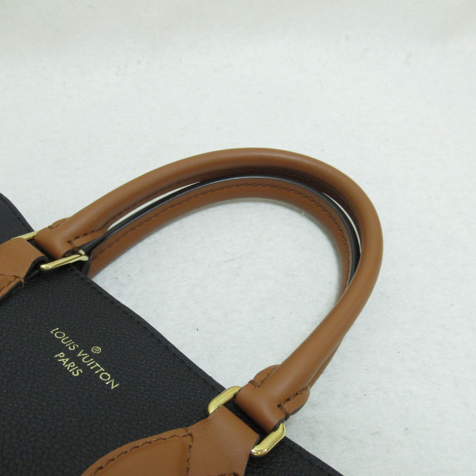 LOUIS VUITTON Monogram Fold Tote MM金扣手挽肩背兩用袋啡色/黑色