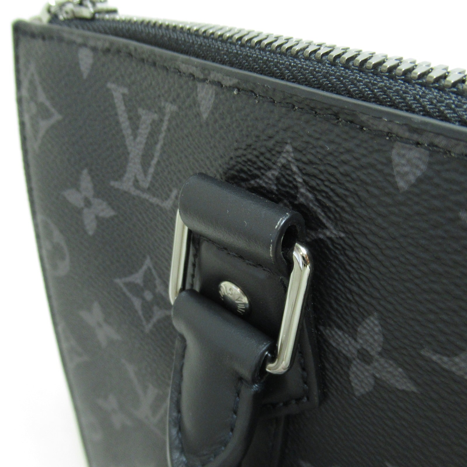 LOUIS VUITTON 【激減優惠】Monogram Eclipse Sac Plat Cross手挽肩背兩用袋黑色