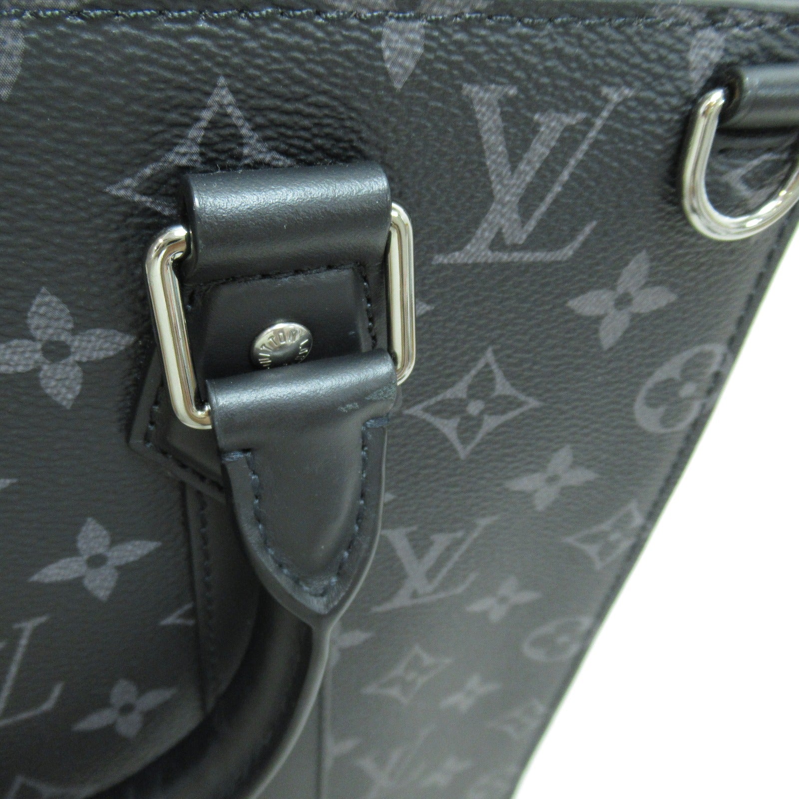 LOUIS VUITTON 【激減優惠】Monogram Eclipse Sac Plat Cross手挽肩背兩用袋黑色