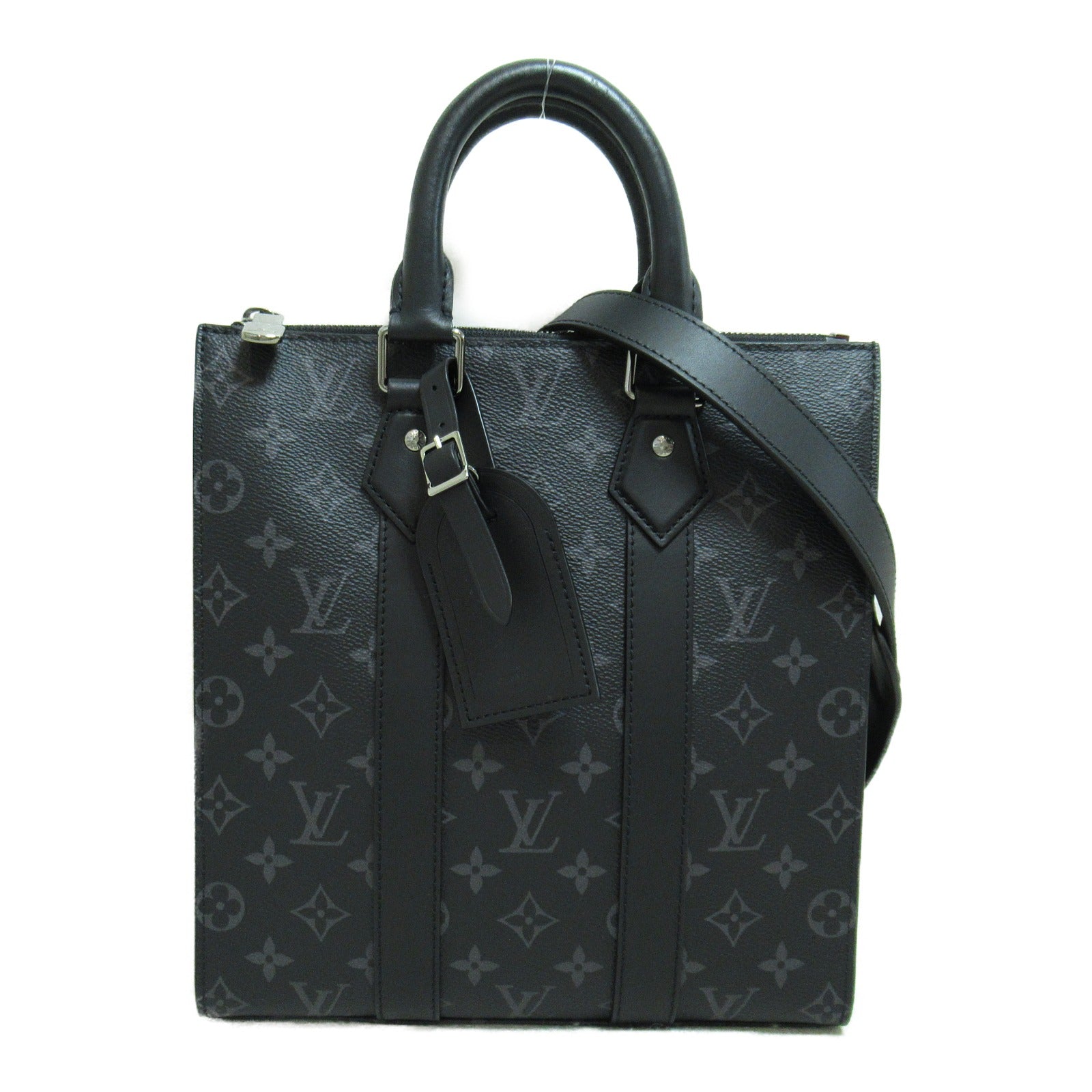 LOUIS VUITTON 【激減優惠】Monogram Eclipse Sac Plat Cross手挽肩背兩用袋黑色
