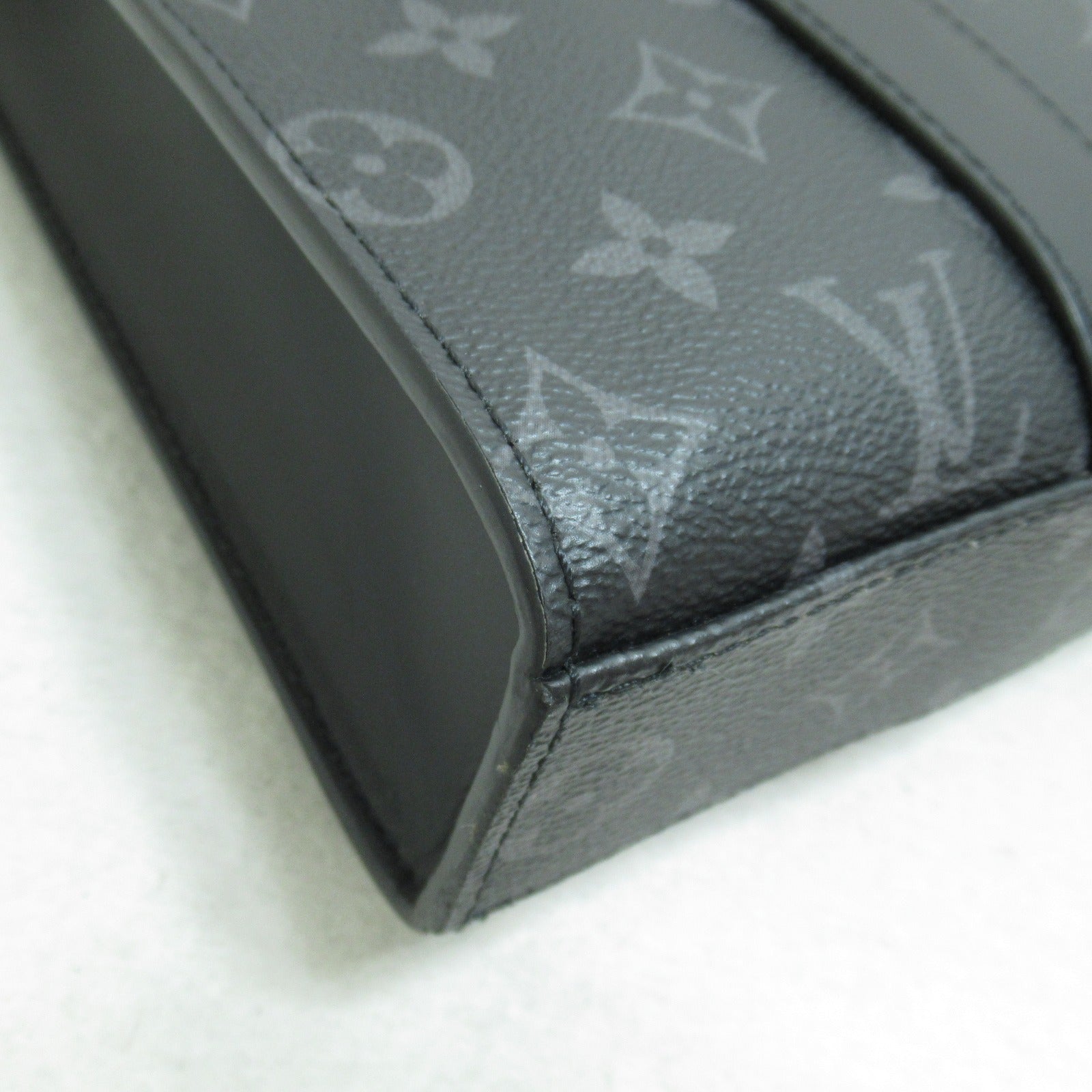 LOUIS VUITTON 【激減優惠】Monogram Eclipse Sac Plat Cross手挽肩背兩用袋黑色