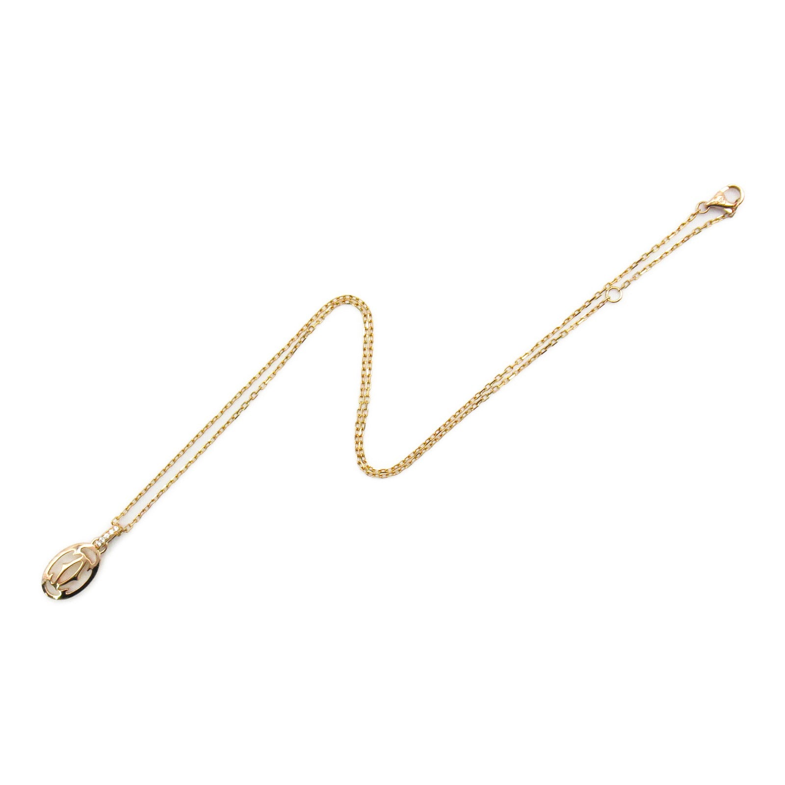 CARTIER 【激減優惠】18K玫瑰金Double C Diamond鑽石項鍊#41cm