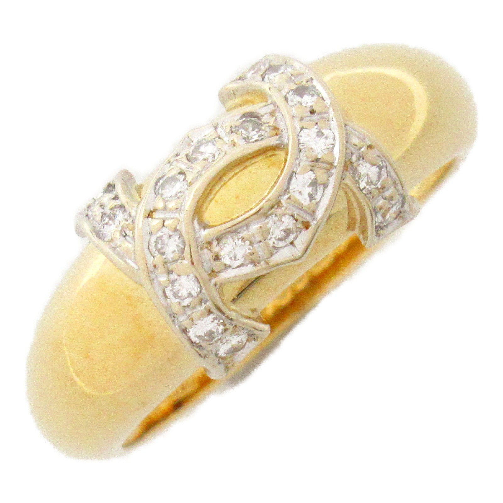 CARTIER 18K黃金2C Diamond Ring Logo鑽石戒指Cartier#51/US#5.5