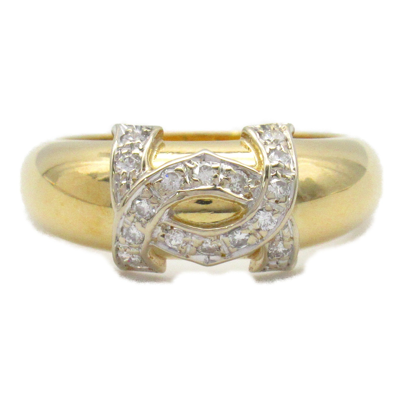 CARTIER 18K黃金2C Diamond Ring Logo鑽石戒指Cartier#51/US#5.5