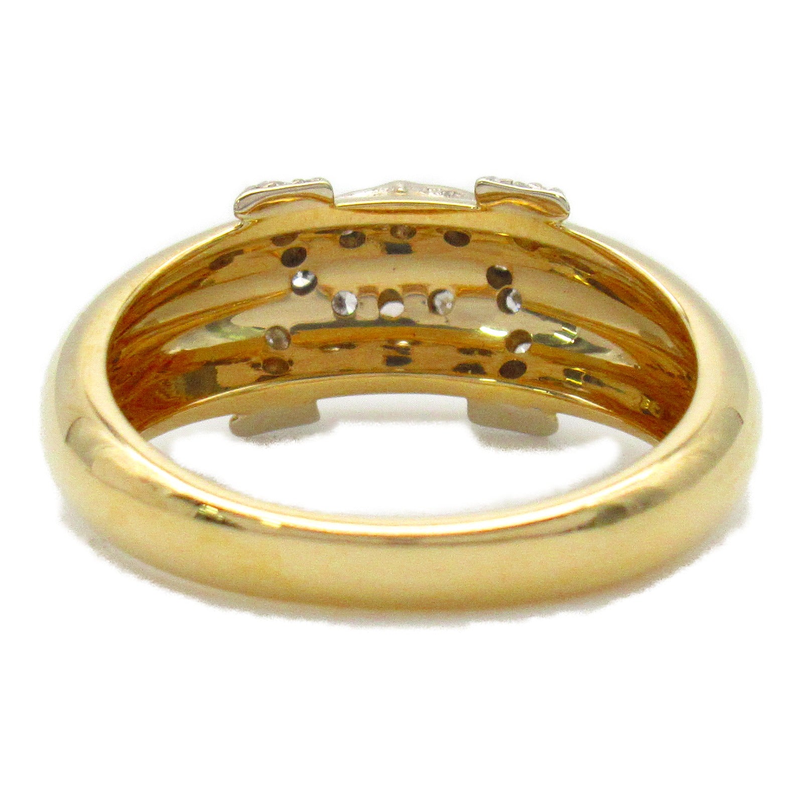 CARTIER 18K黃金2C Diamond Ring Logo鑽石戒指Cartier#51/US#5.5