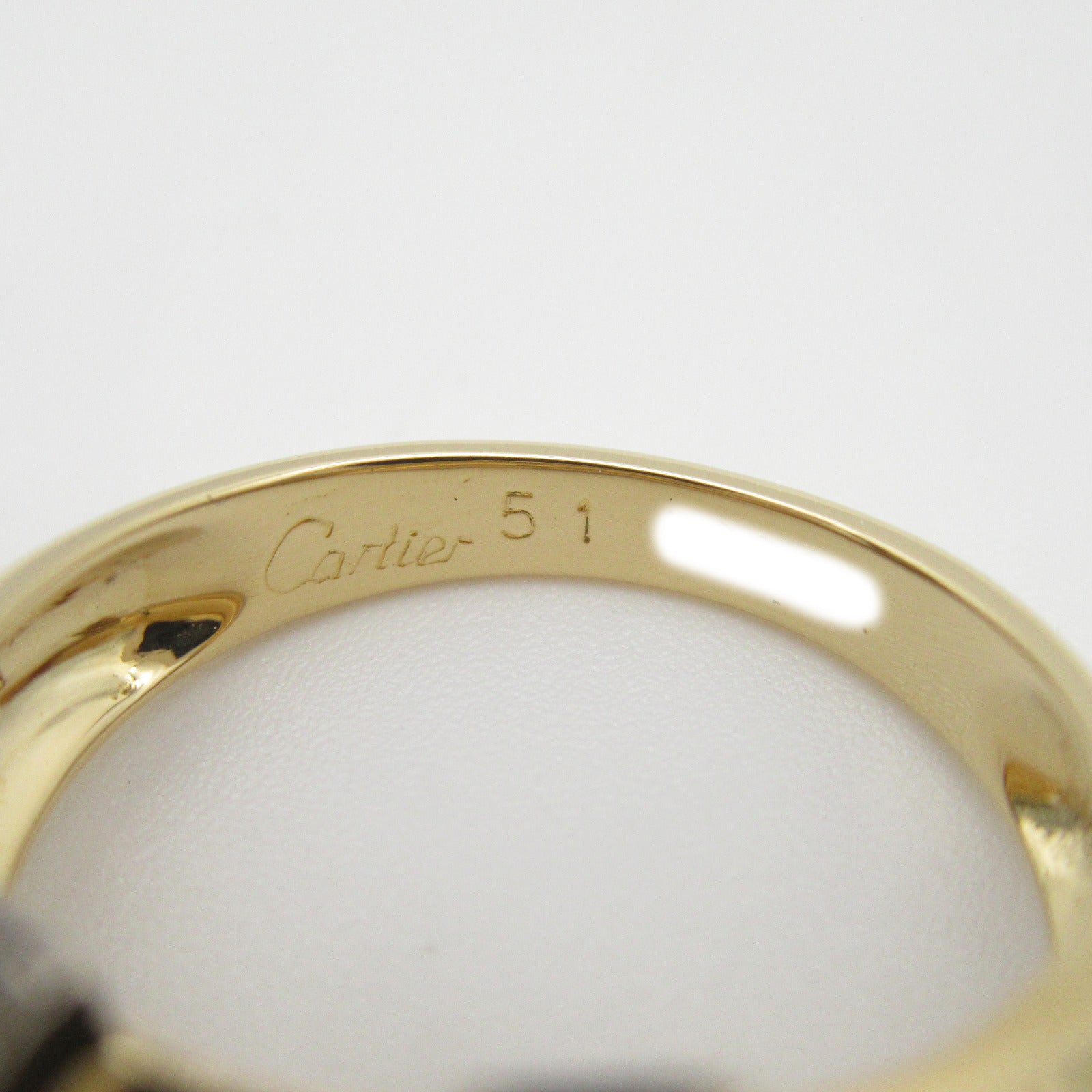 CARTIER 18K黃金2C Diamond Ring Logo鑽石戒指Cartier#51/US#5.5