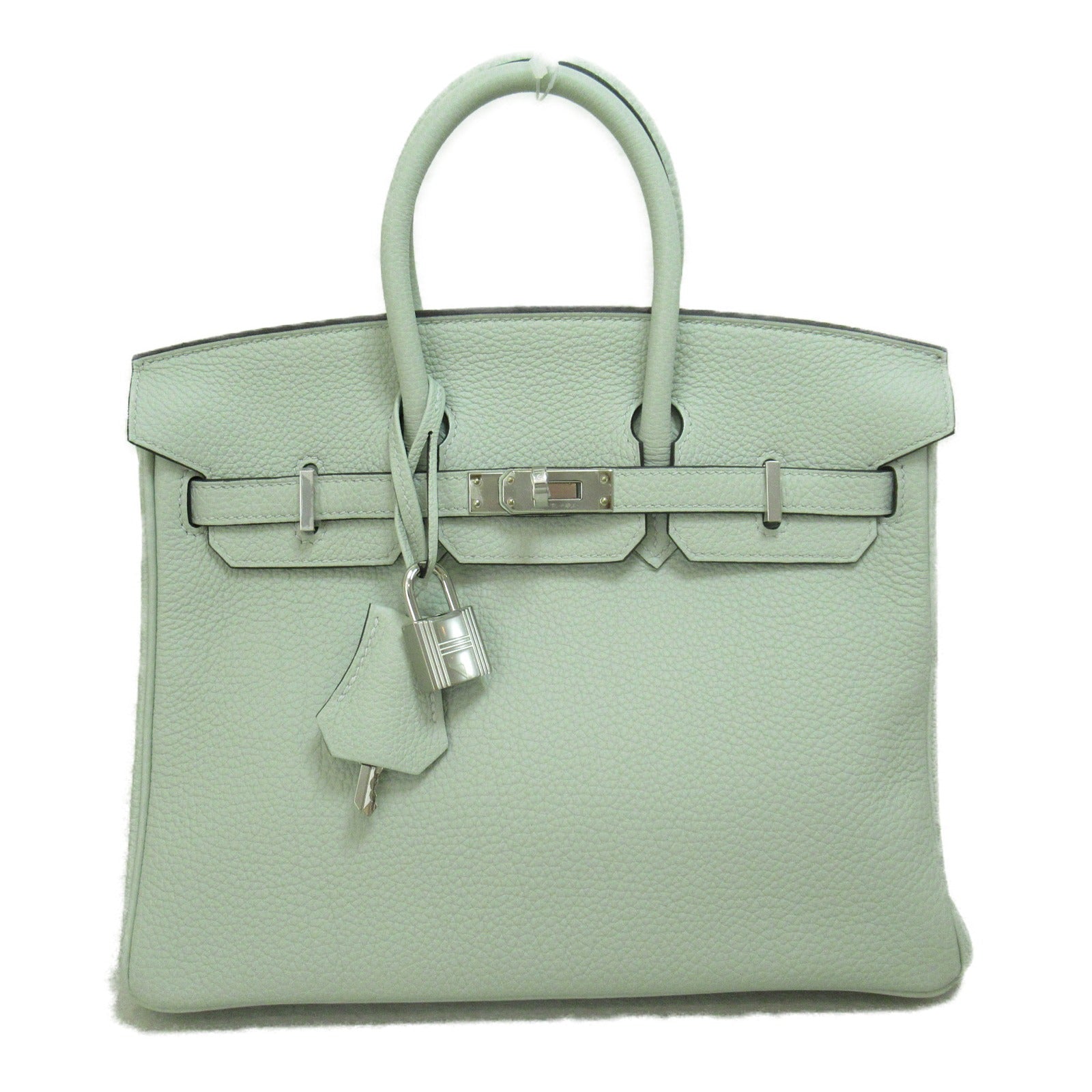 HERMES 【激減優惠】Togo皮革Birkin 25銀扣手挽袋淺綠色