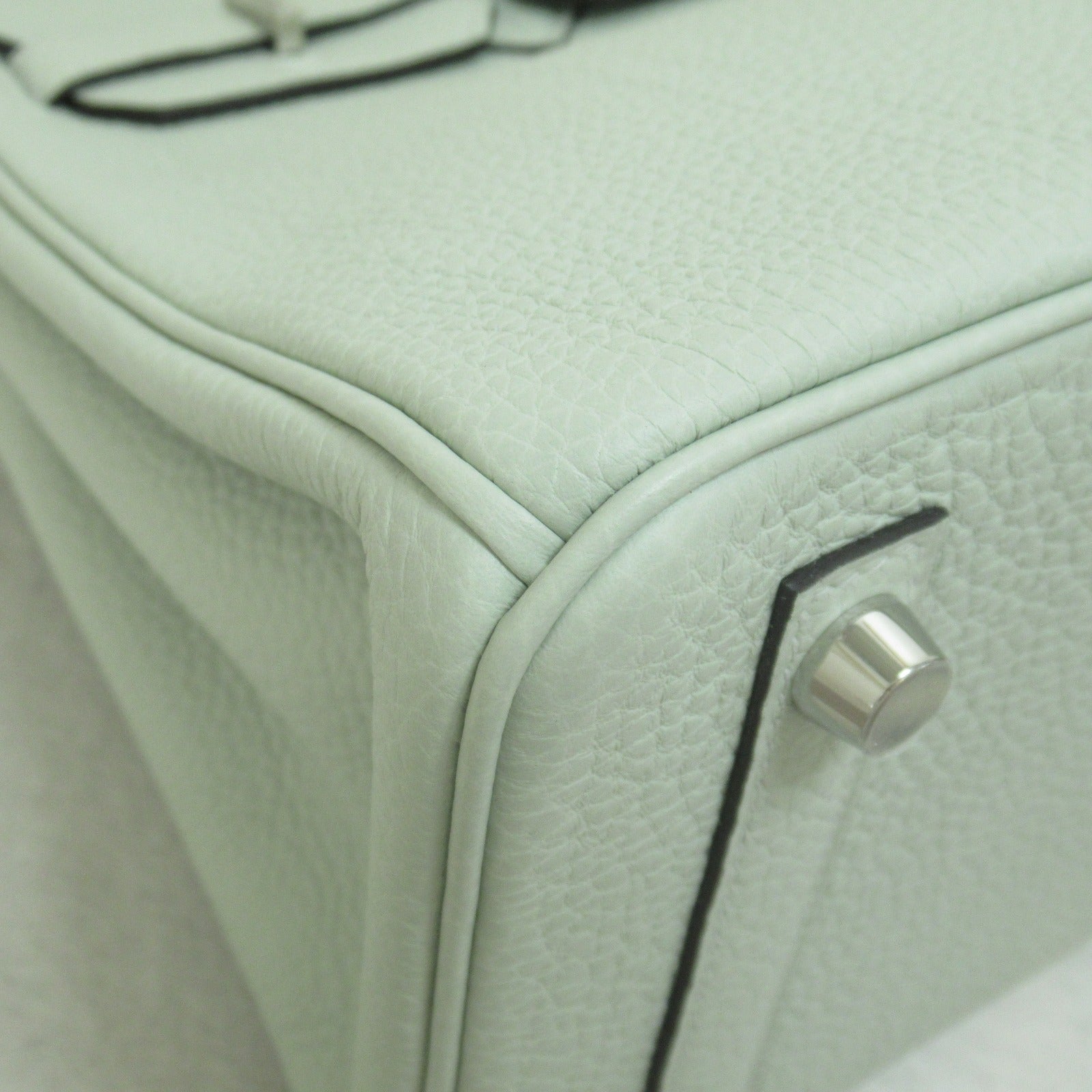 HERMES 【激減優惠】Togo皮革Birkin 25銀扣手挽袋淺綠色