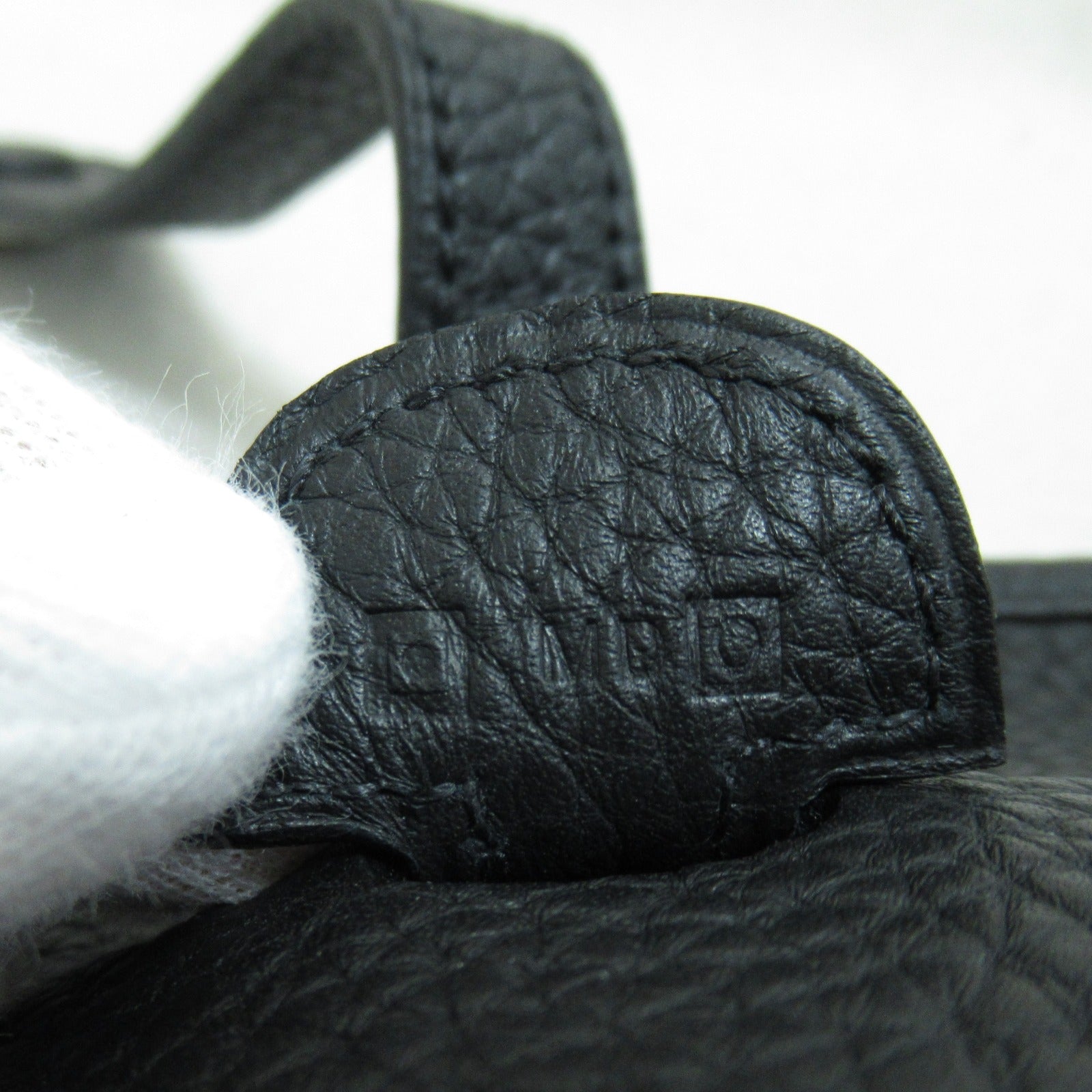HERMES Clemence皮革Evelyne PM銀扣肩背袋黒色Noir