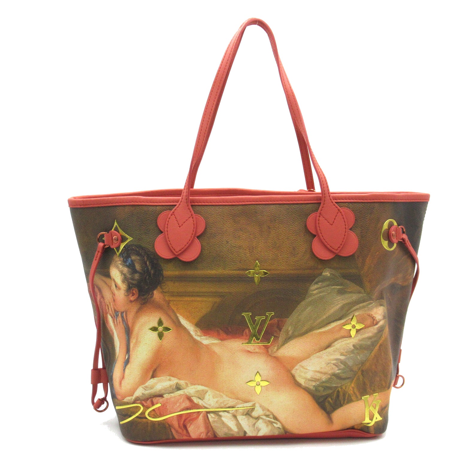 LOUIS VUITTON **【激減優惠】塗層帆布Boucher Neverfull MM手挽袋金扣