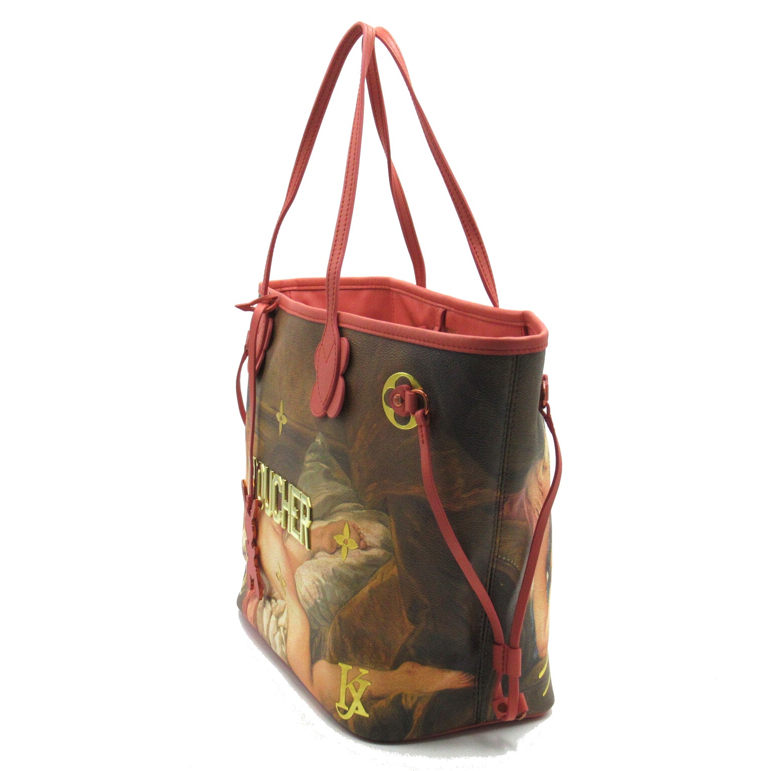 LOUIS VUITTON **【激減優惠】塗層帆布Boucher Neverfull MM手挽袋金扣