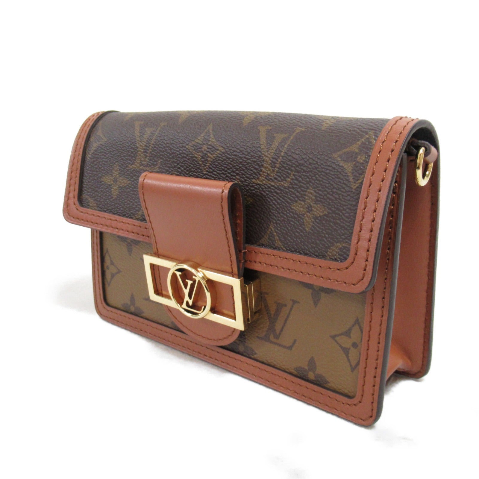 LOUIS VUITTON 【激減優惠】Monogram Reverse Dauphine Chain Shoulder Bag金扣肩背袋啡色