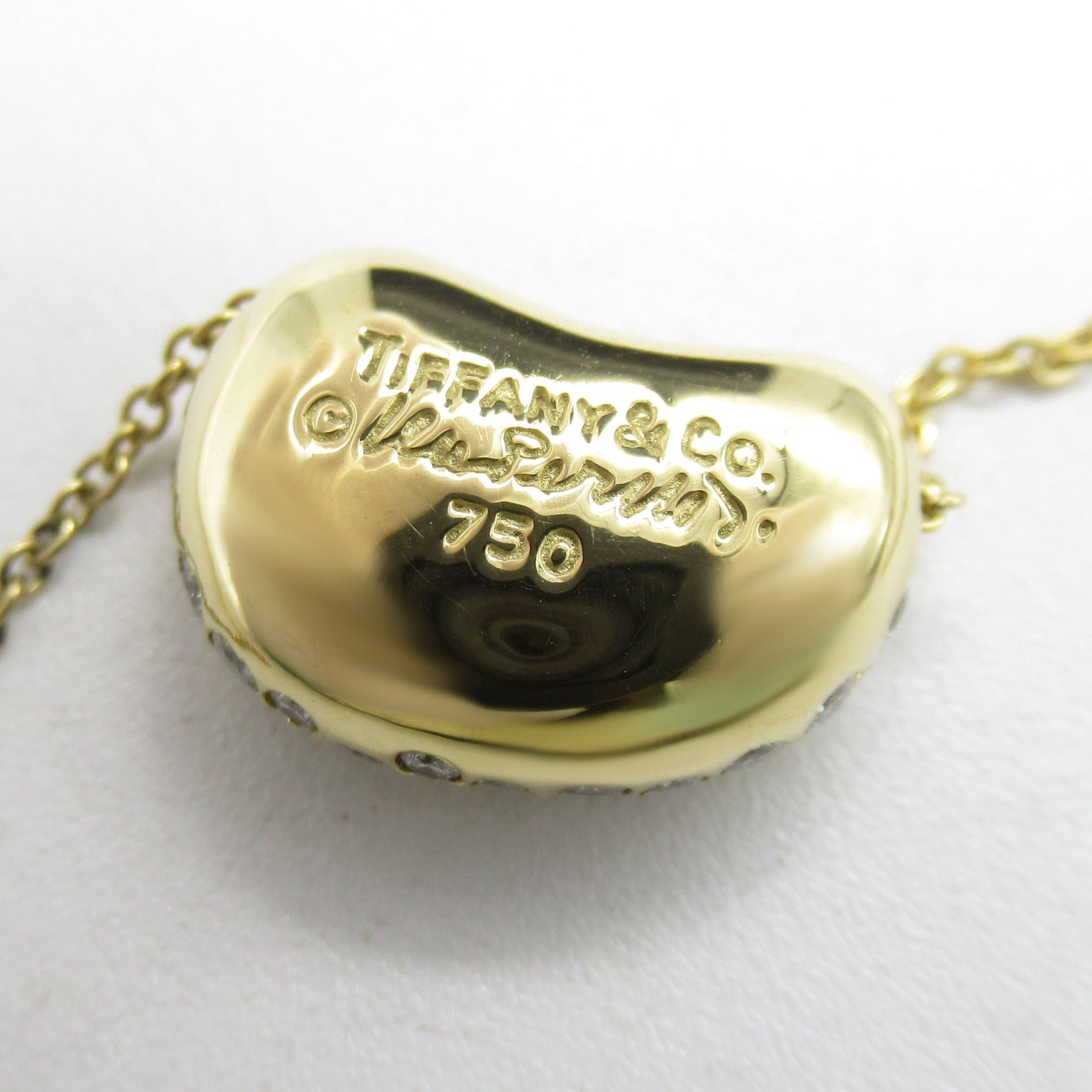 TIFFANY＆CO 18K黃金Bean Diamond Necklace鑽石項鍊
