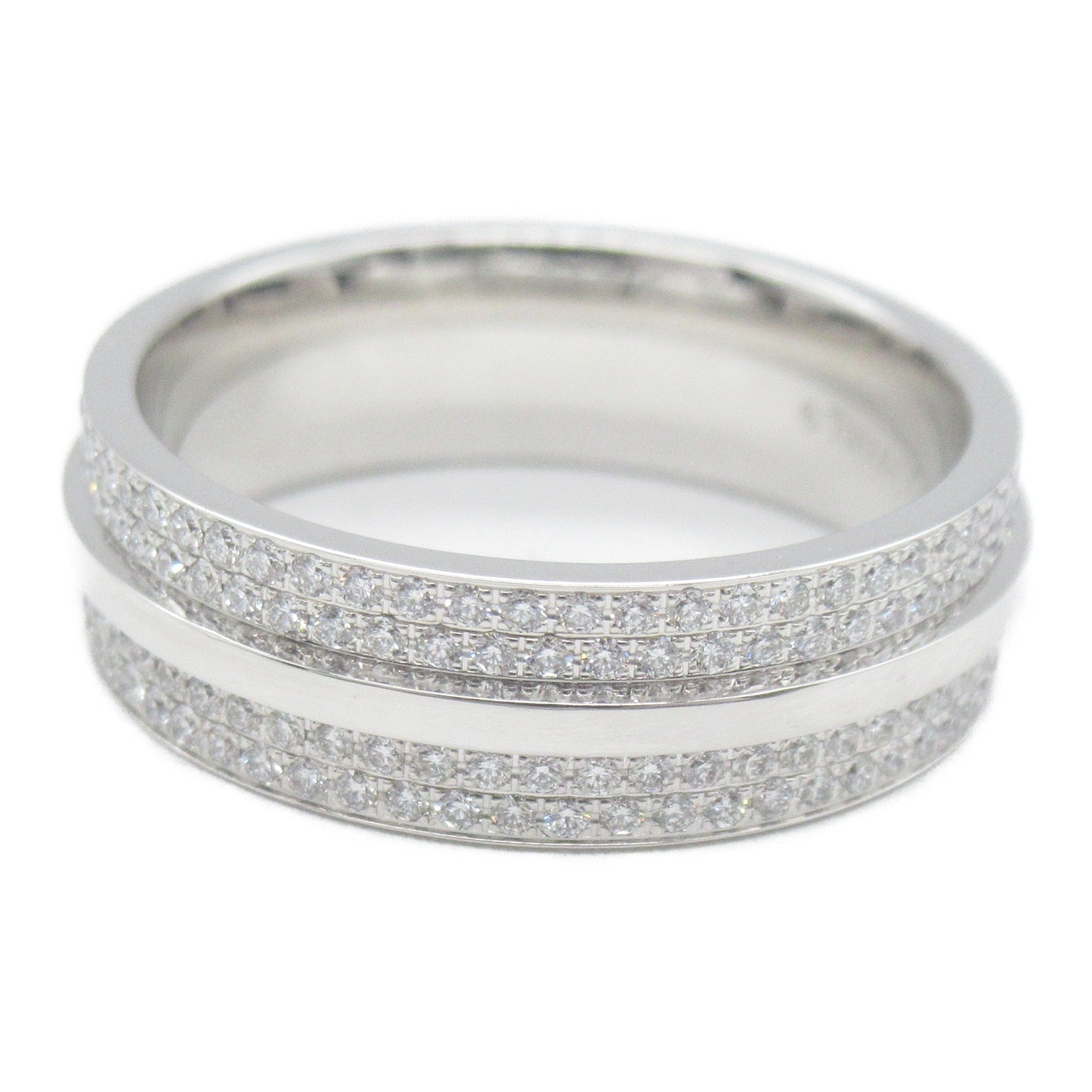 TIFFANY＆CO 18K白金T Wide Diamond Ring鑽石戒指TIFFANY＆CO#14/US#7