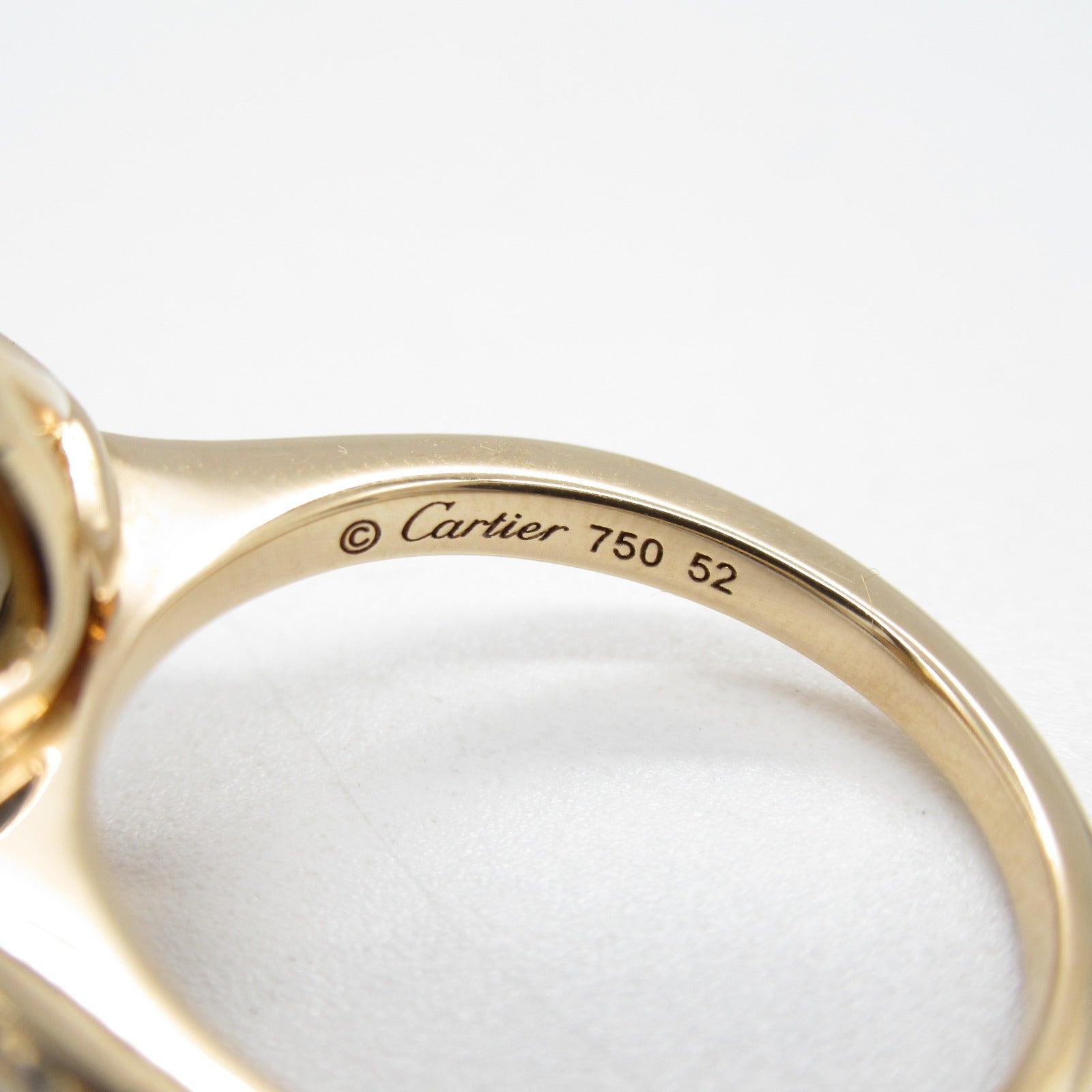 CARTIER 18K玫瑰金Indo Mystery Smoky Quartz鑽石戒指Cartier#52/US#6