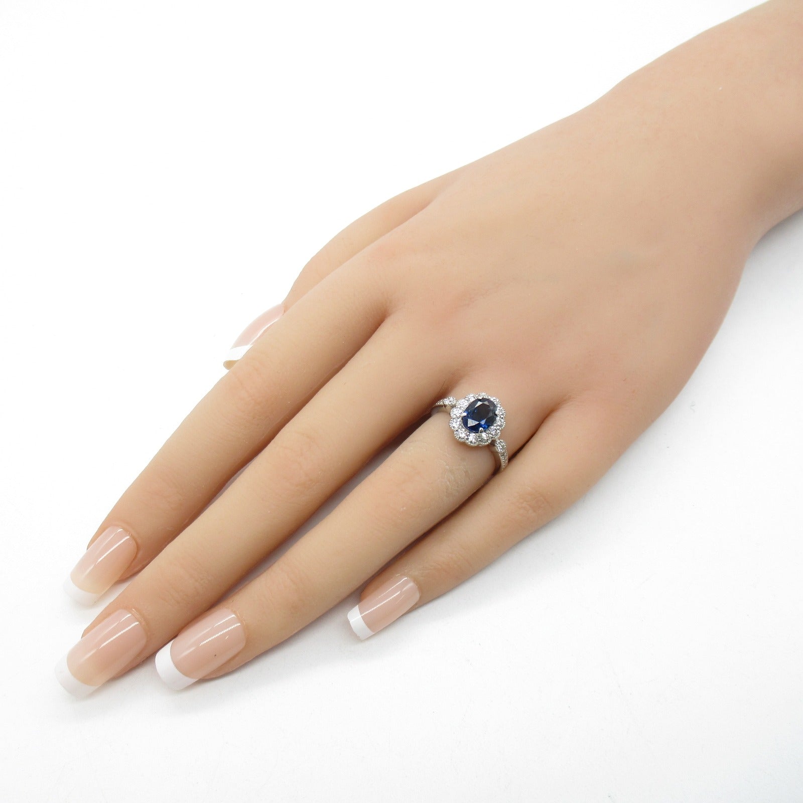 JEWELRY PT950鉑金Sapphire Ring 1.804ct藍寶石/0.53ct鑚石戒指JP#10.5/US#5.75