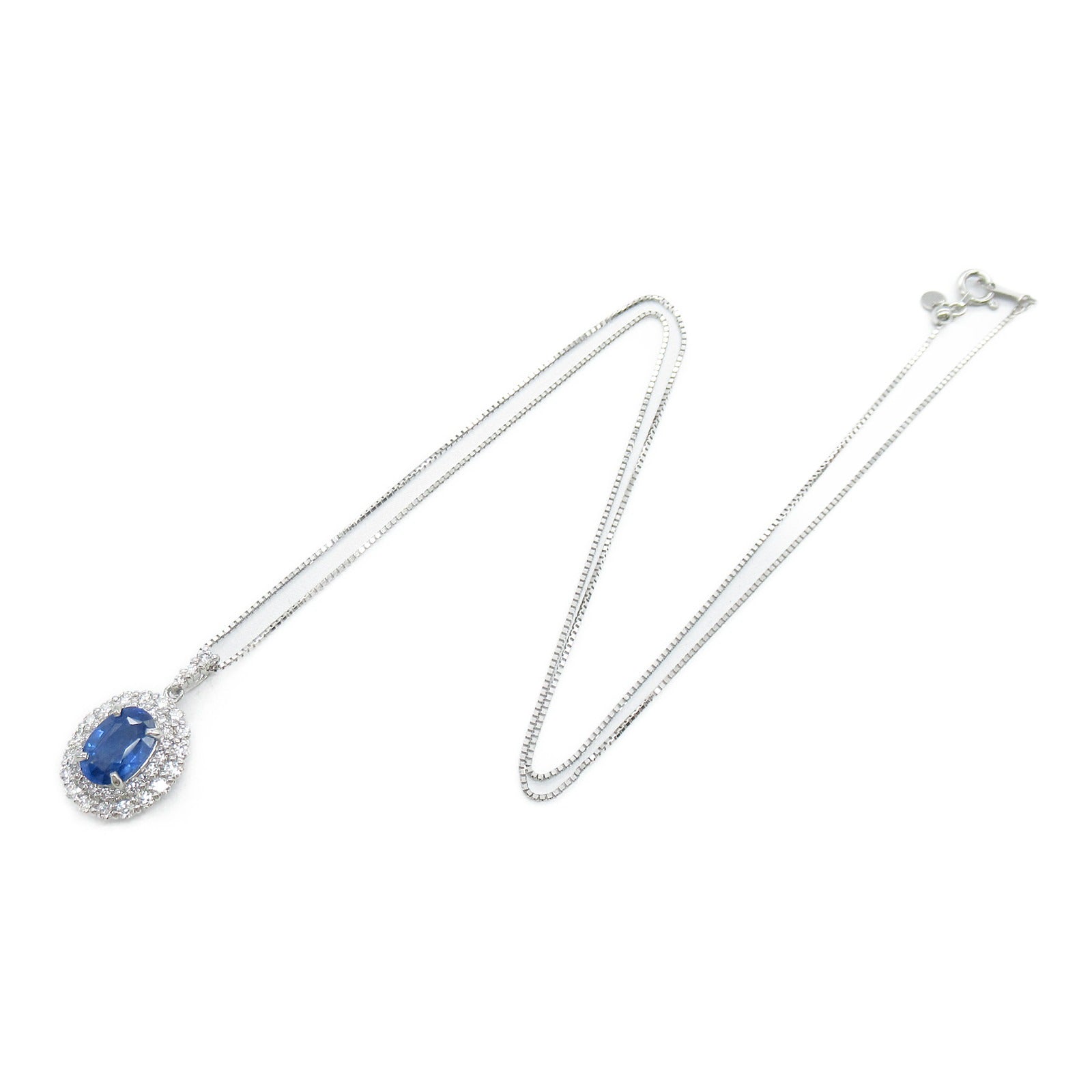 JEWELRY PT900鉑金/PT850鉑金Sapphire Necklace1.91ct藍寶石/0.56ct鑽石項鏈
