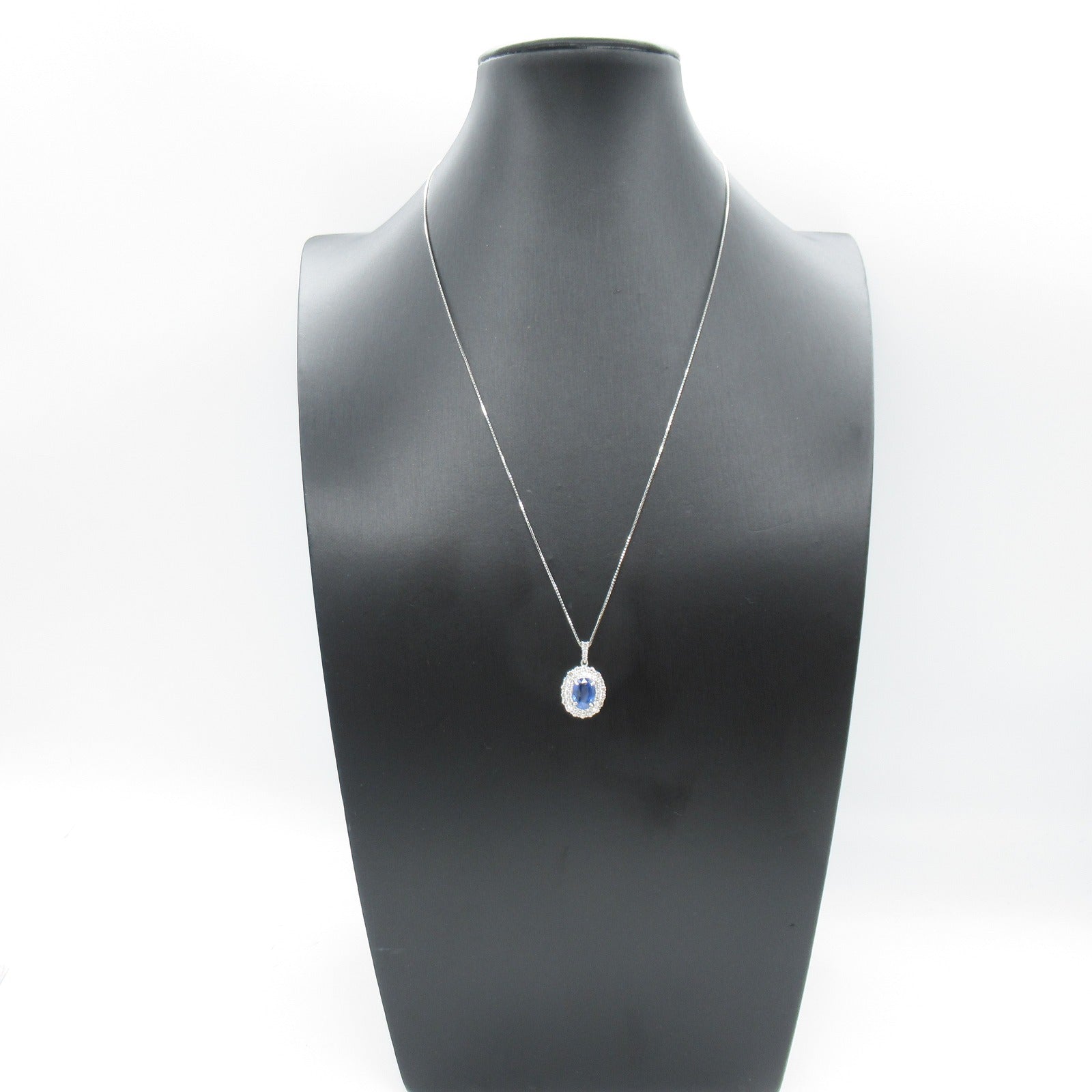 JEWELRY PT900鉑金/PT850鉑金Sapphire Necklace1.91ct藍寶石/0.56ct鑽石項鏈