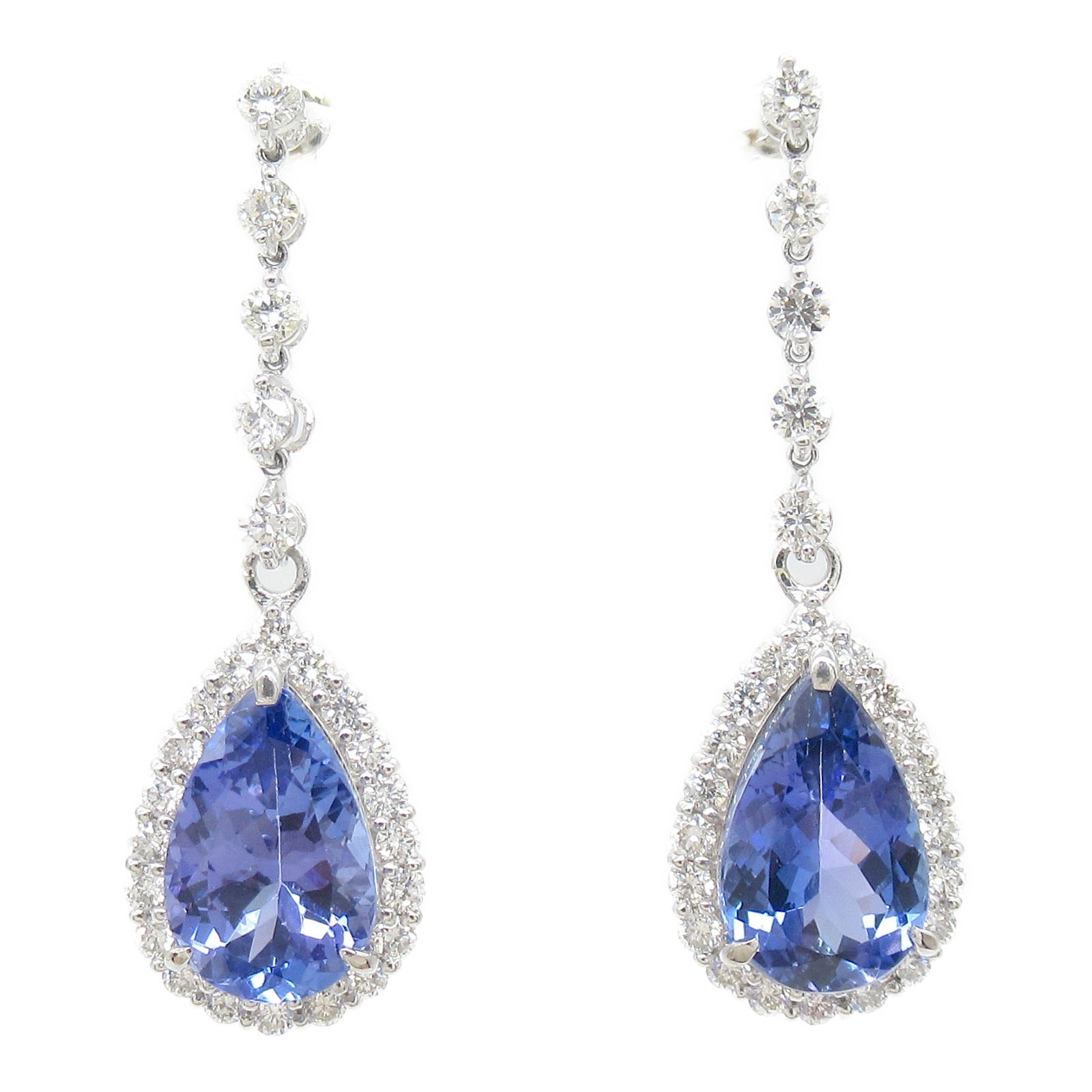 JEWELRY 【激減優惠】PT900鉑金Tanzanite Earrings 2.48ct坦桑石/2.64ct鑽石