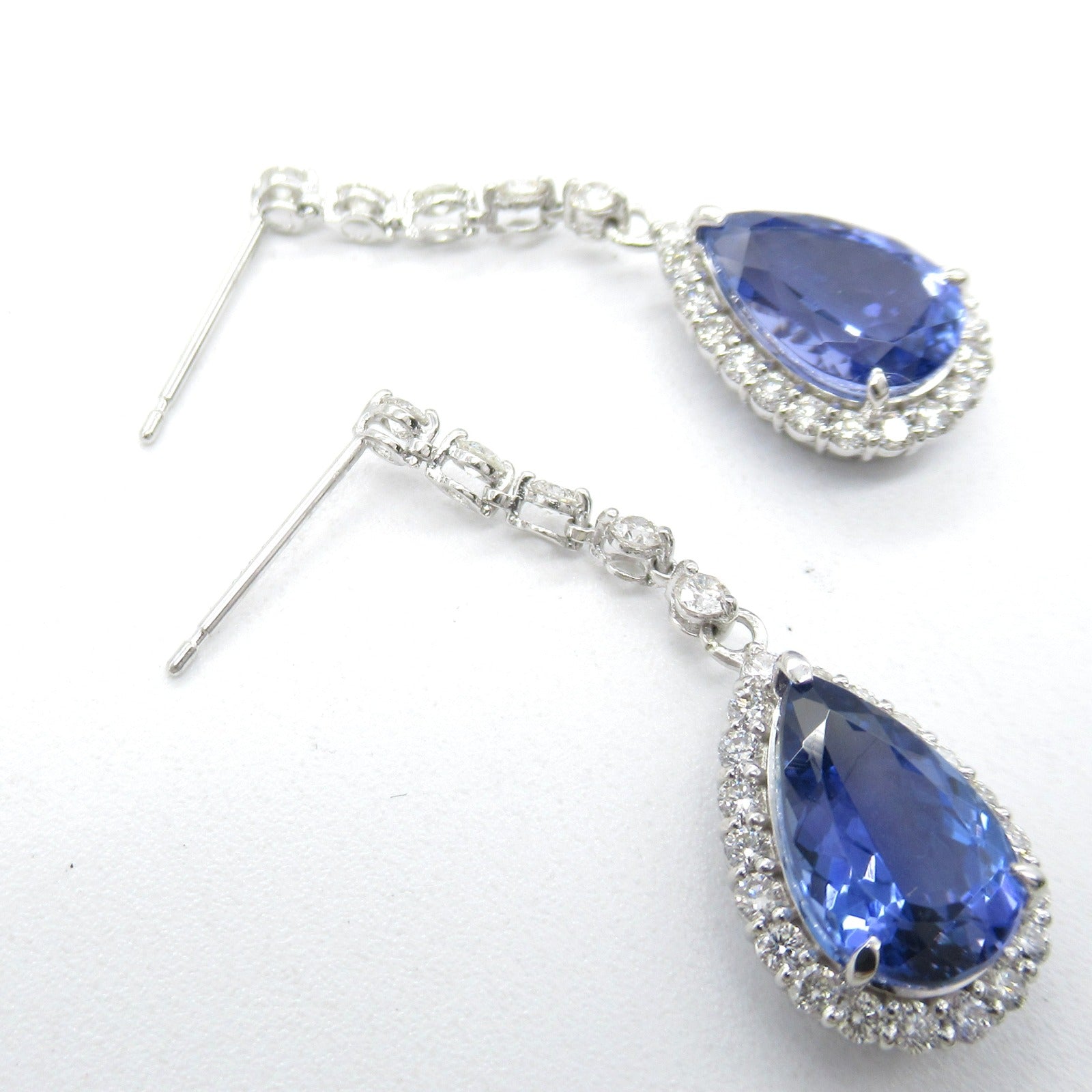 JEWELRY 【激減優惠】PT900鉑金Tanzanite Earrings 2.48ct坦桑石/2.64ct鑽石