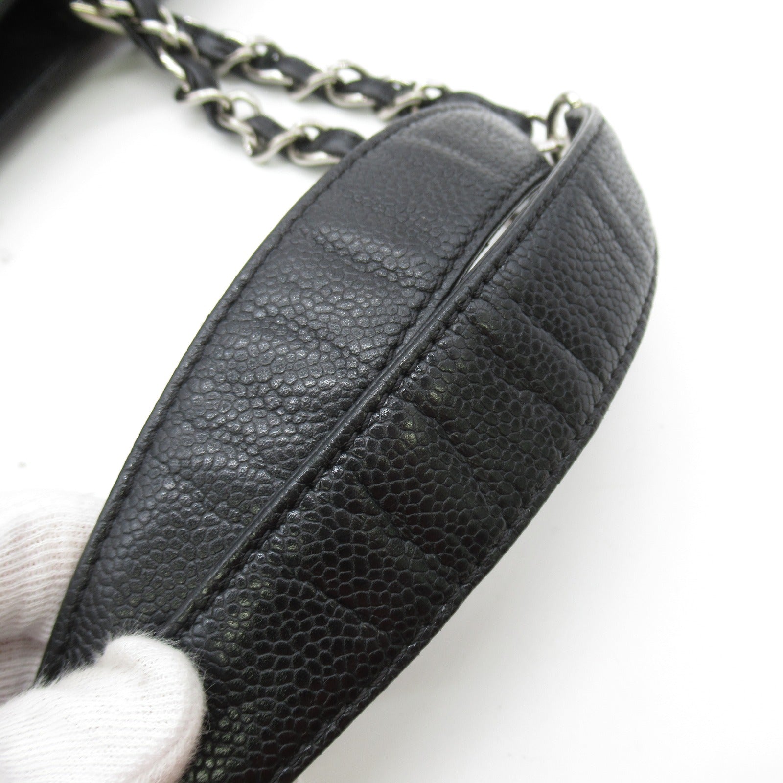 CHANEL 【激減優惠】菱格Caviar皮革GST Grand Shopping Tote Bag銀扣手挽袋黑色