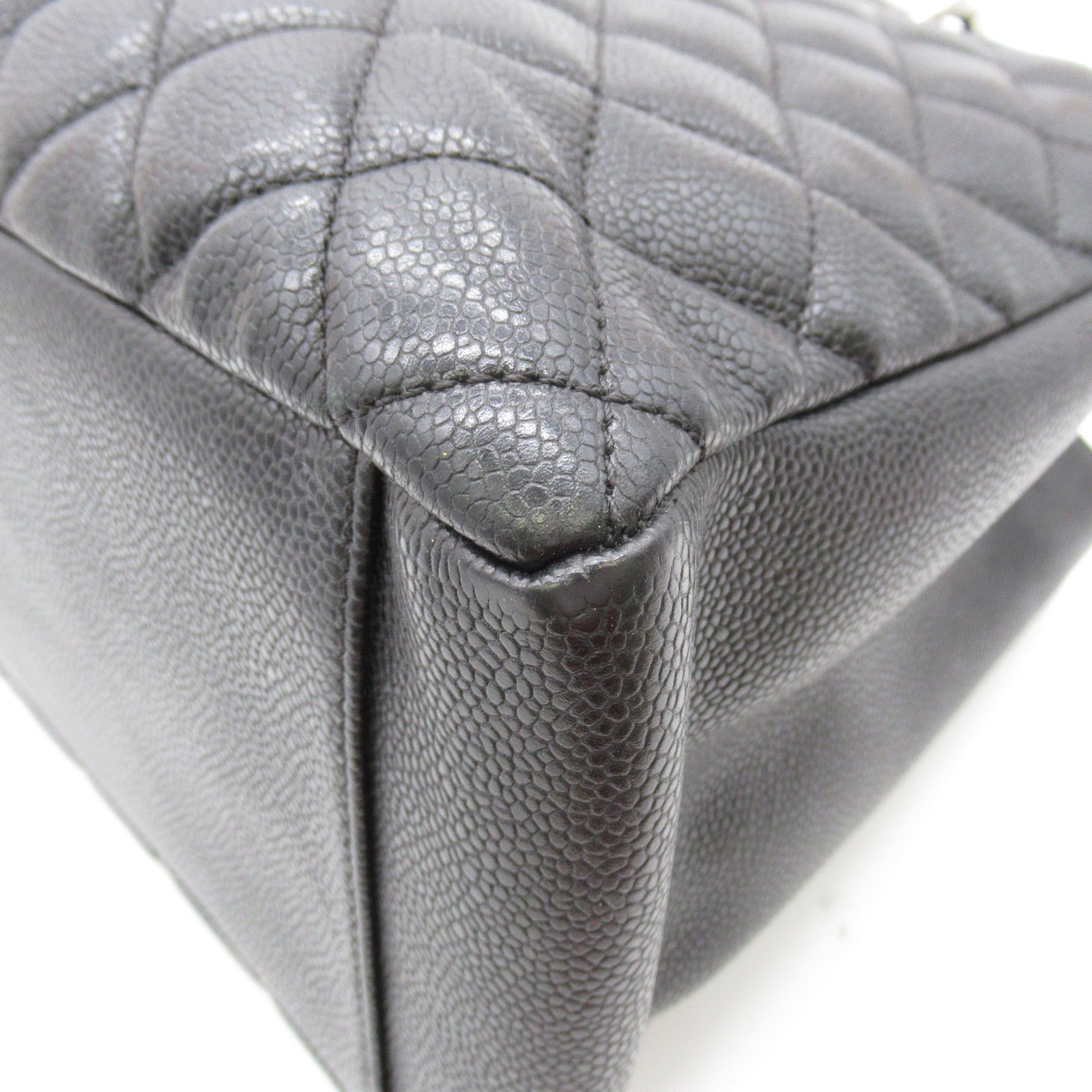 CHANEL 【激減優惠】菱格Caviar皮革GST Grand Shopping Tote Bag銀扣手挽袋黑色