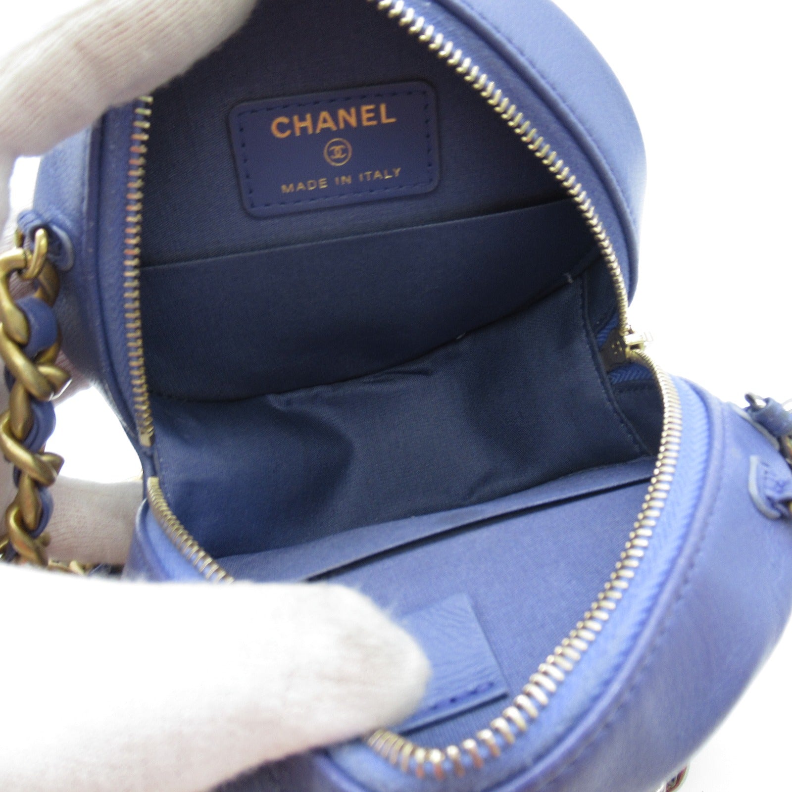 CHANEL 【激減優惠】菱格皮革Chanel 19 Round Bag金扣手挽肩背兩